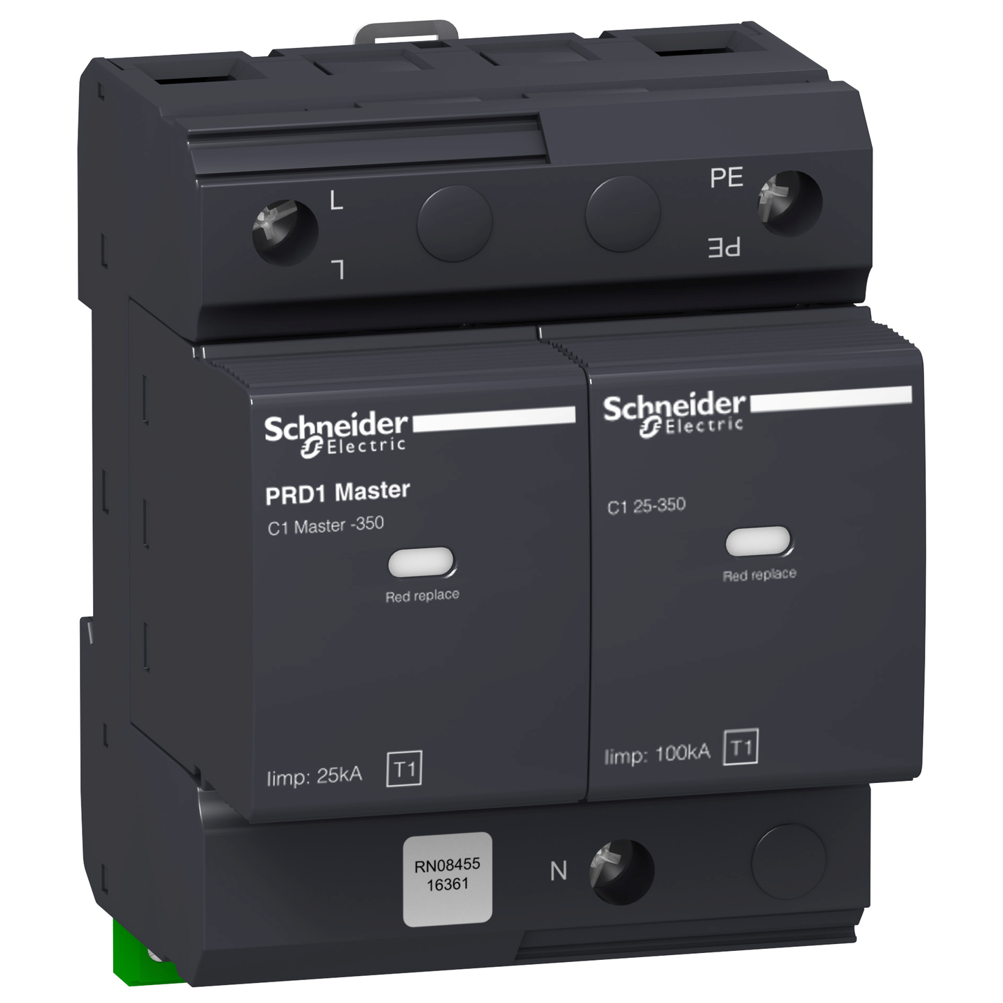 Schneider Electric-16361-Acti9 - Parafoudre PRD1 - 1P+N - Master Débro - 350V - report de signalisation