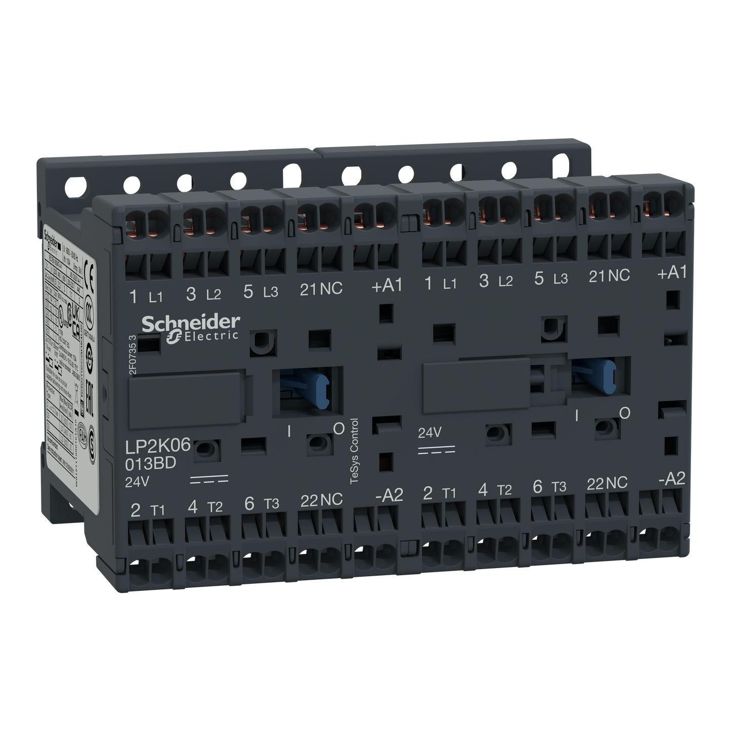 Schneider Electric-LP2K06013BD-TeSys LP2K - contacteur inverseur - 3P - AC-3 440V - 6A - bobine 24Vcc