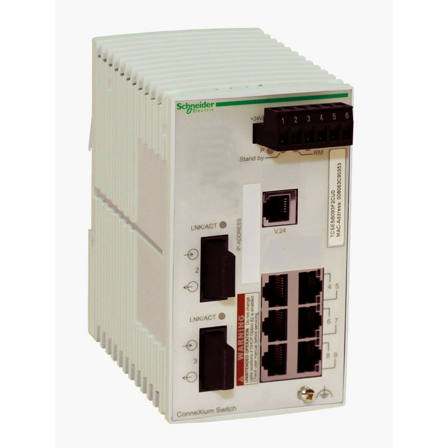 Schneider Electric-TCSESB083F2CU0-switch Ethernet managé basique - 6 ports cuivre - 2 ports fibre multimode