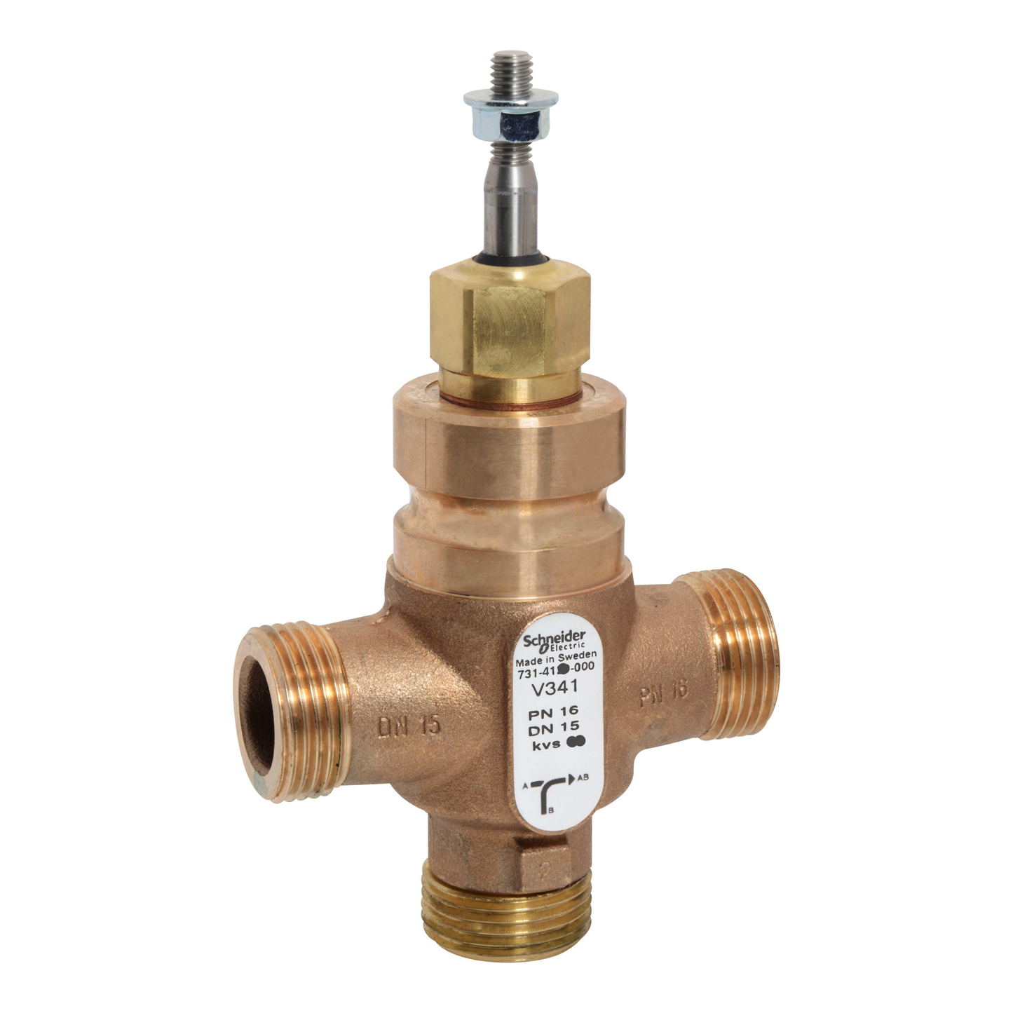 Schneider Electric-7314121000-Vanne 3 voies bronze filetée PN16 DN15 Kv1,6