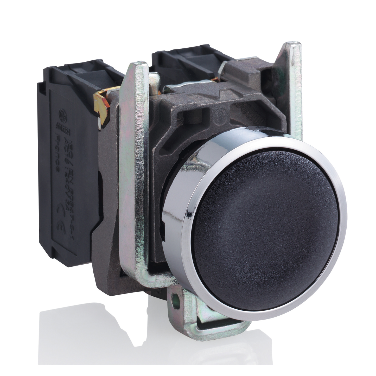 Schneider Electric-XB4BA25-Harmony XB4 - bouton poussoir à impulsion - Ø22 - noir - 1O+1F - vis étrier