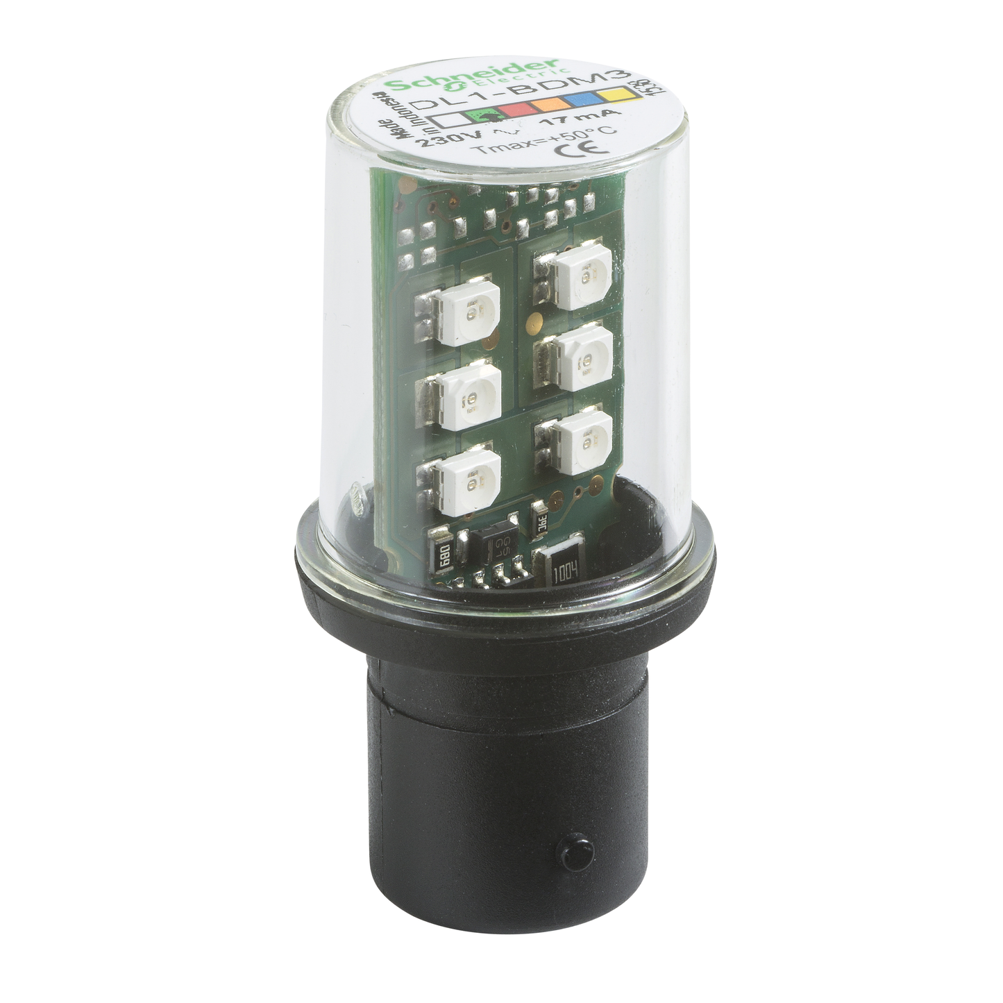 Schneider Electric-DL1BDM3-Harmony - lampe de signalisation LED - vert - BA 15d - 230V
