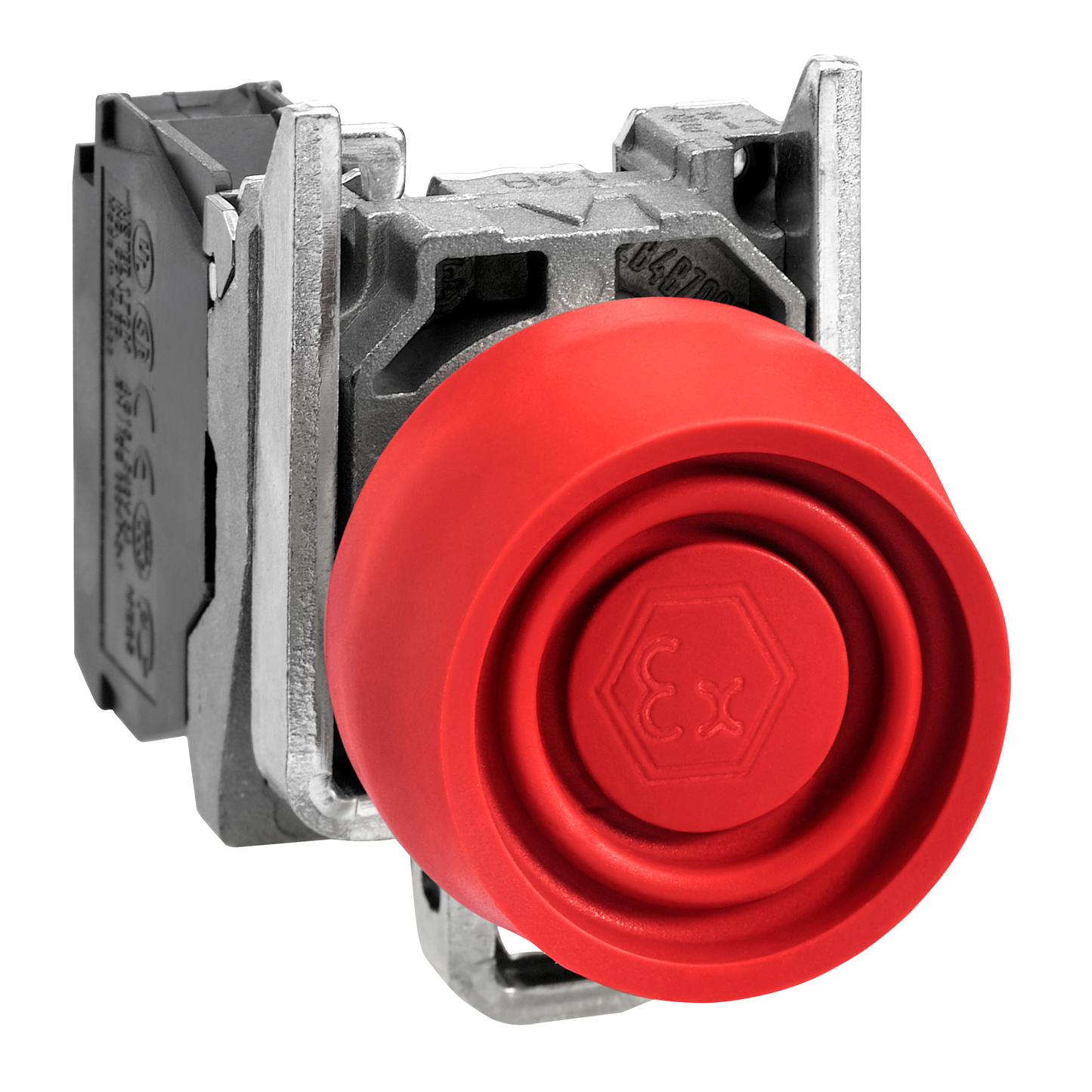 Schneider Electric-XB4BPS42EX-Harmony XB4 - bouton poussoir à impuls Atx - Ø22 - capuchon - rouge - 1O - vis