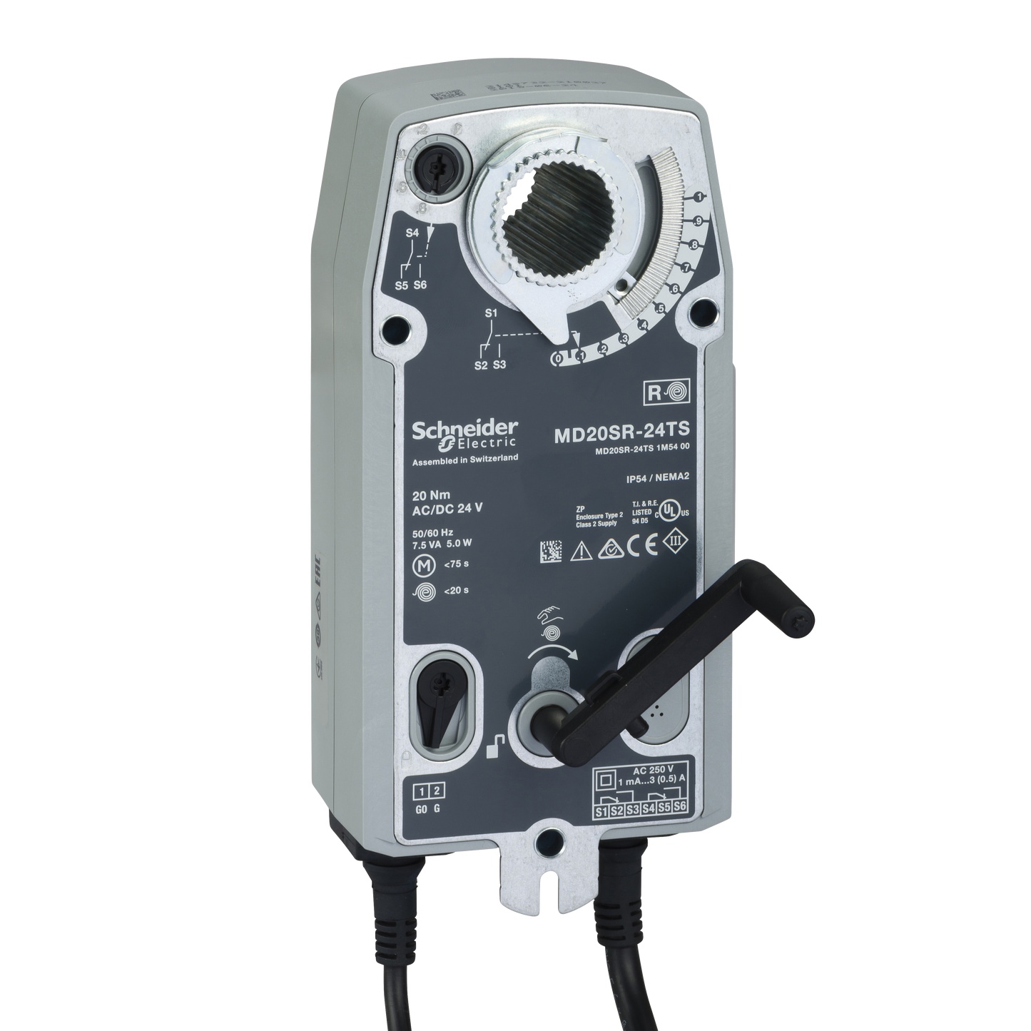 Schneider Electric-MD20SR-24TS-Moteur 24V 20Nm signal TOR avec ressort de rappel + fin de course pour registre