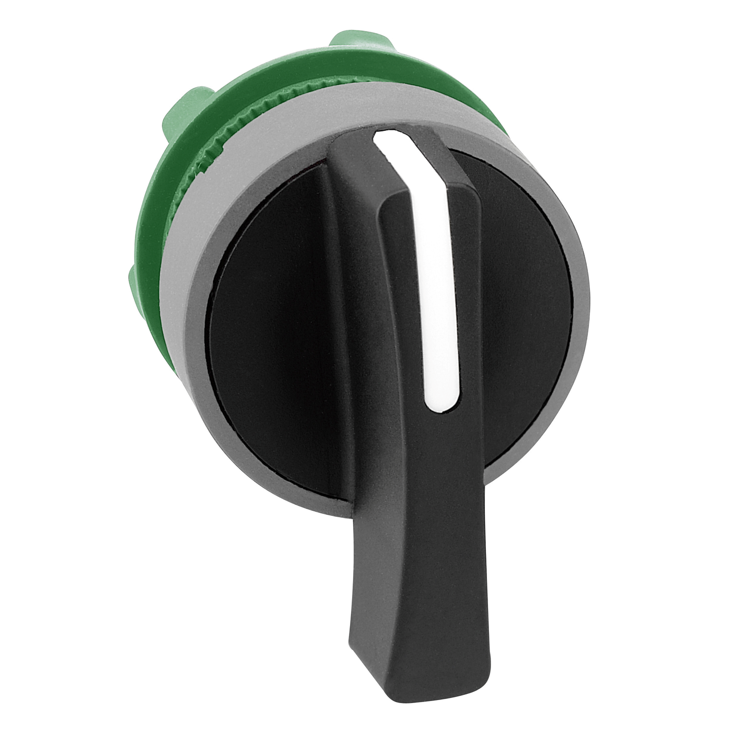 Schneider Electric-ZB5AJ2C0-Harmony XB5 - tête bouton tournant à crosse - Ø22 - col grise - 2 pos fix - noir