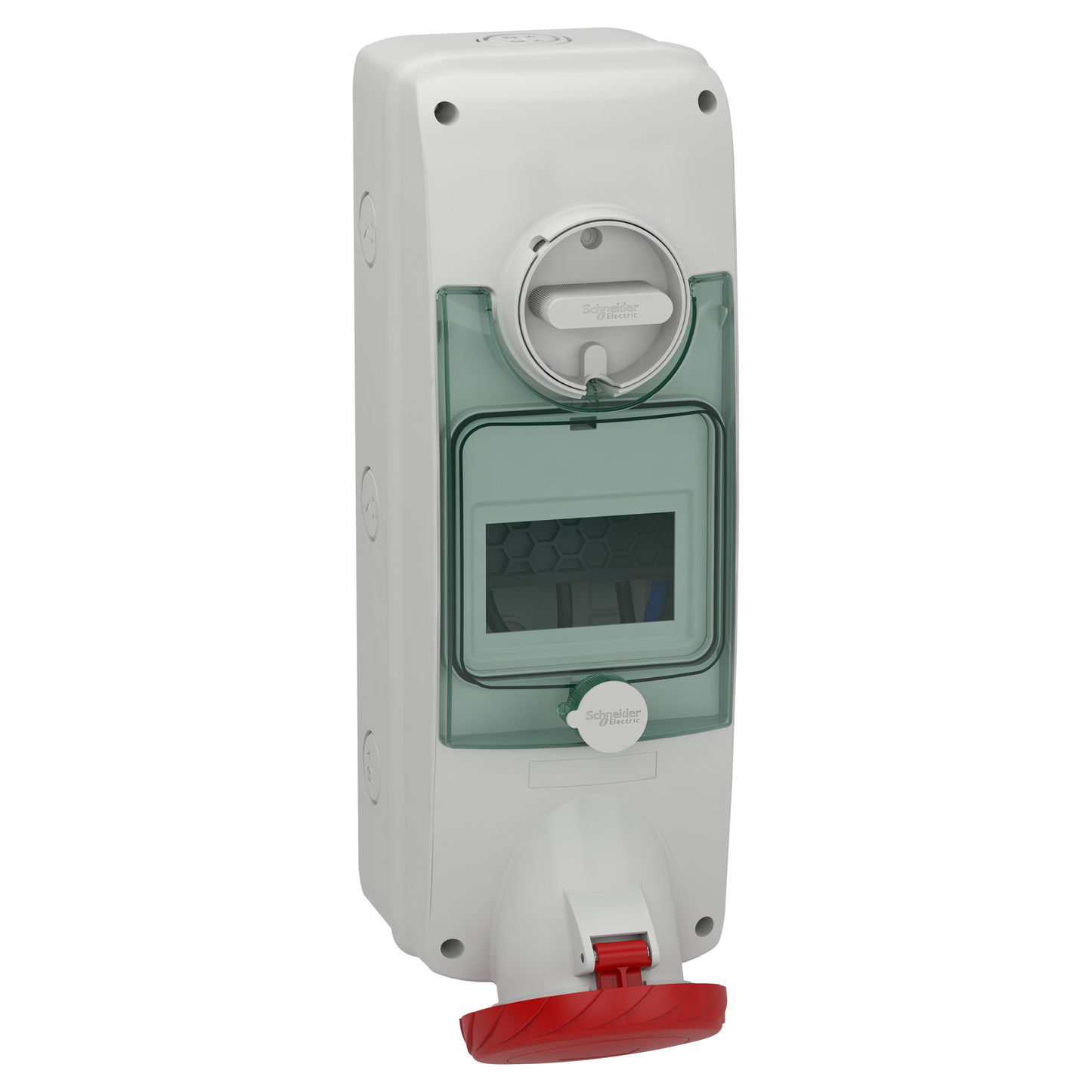 Schneider Electric-PKB63Q535-Mureva - socle de prise à vis - saillie - 63A 3P+N+T - 380-415V IP65 - rail DIN