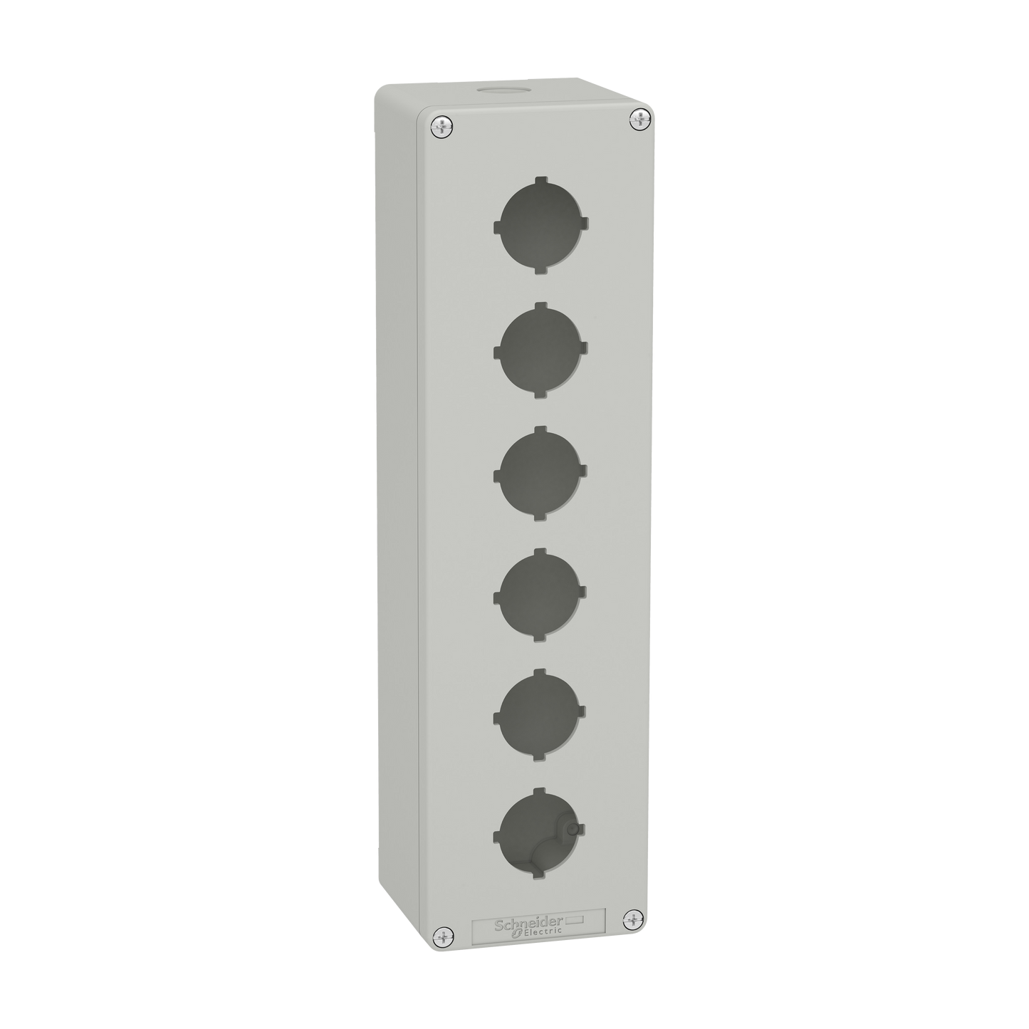 Schneider Electric-XAPD5606-Boite métal vide grise - M32 x1 - 6 trous 30 mm - 85x310x77 mm