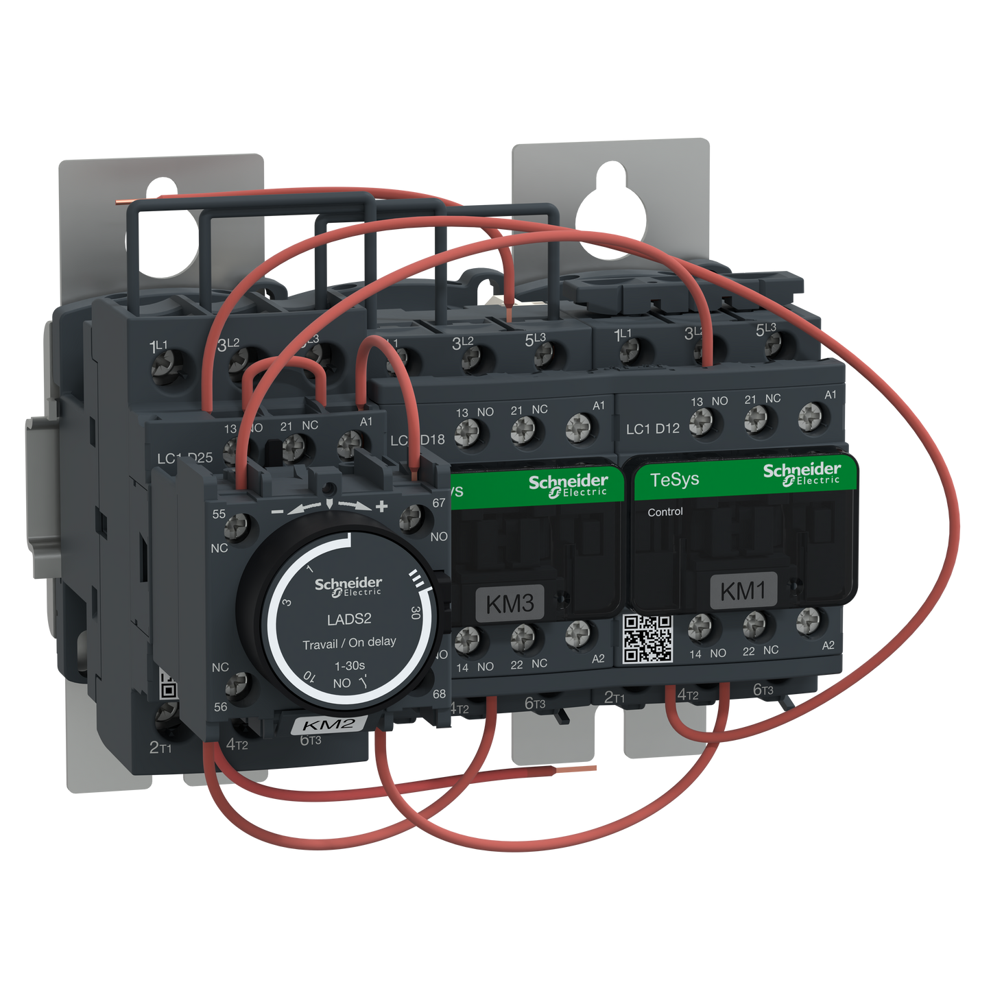 Schneider Electric-LC3D18AB7-TeSys LC3D - démarreur étoile triangle sur platine - bobine 24Vca