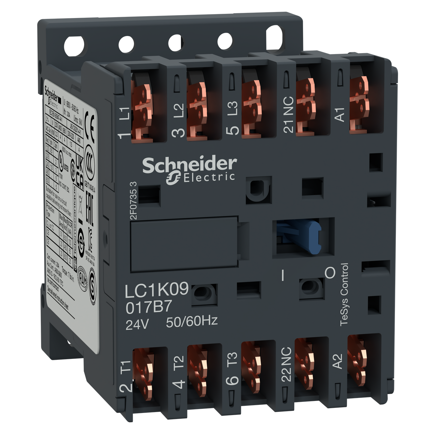 Schneider Electric-LC1K09017B7-TeSys LC1K - contacteur - 3P - AC-3 440V - 9A - bobine 24Vca
