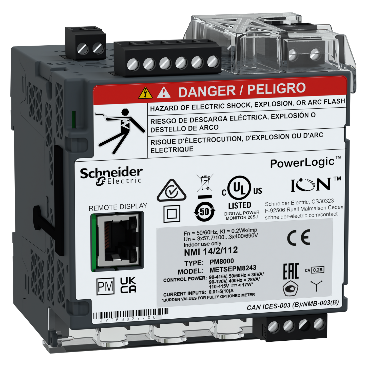 Schneider Electric-METSEPM8243-PowerLogic PM - centrale de mesure - sans écran
