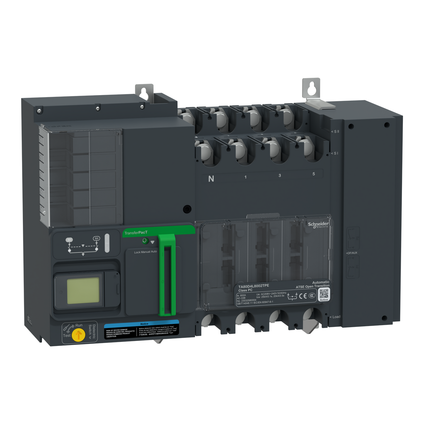 Schneider Electric-TA80D4L8002TPE-TransferPacT TA800 - inverseur de sources - LCD - 800A - 4P - 220Vca