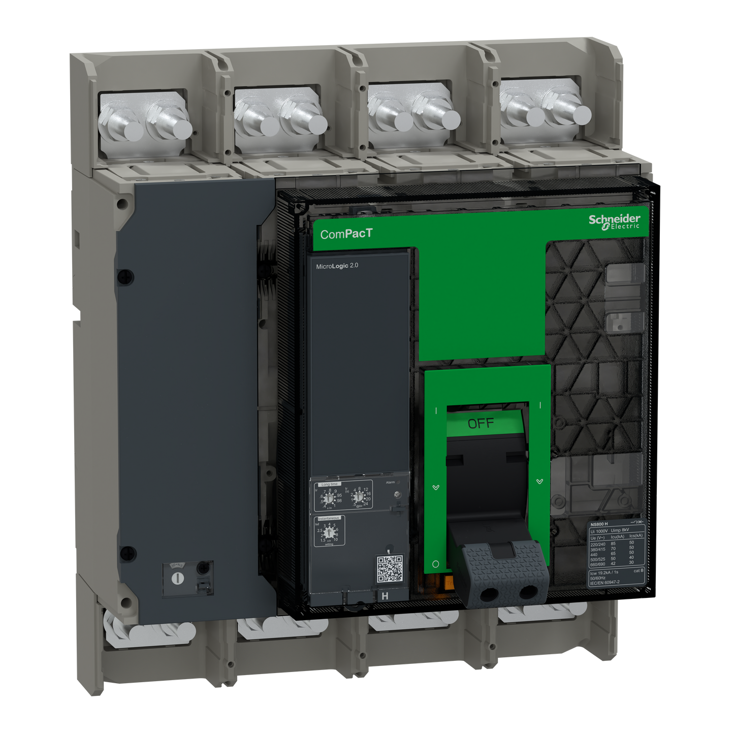 Schneider Electric-C080H420FM-ComPacT NS800H - disjoncteur - MicroLogic 2.0 800A - 4P - 70kA - fixe - manuel