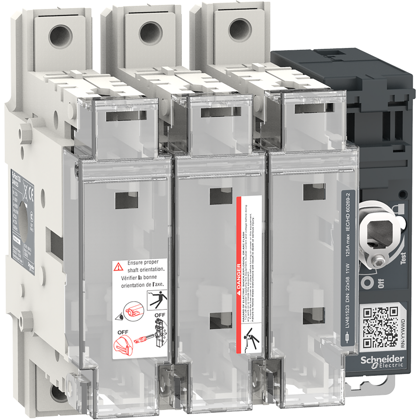 Schneider Electric-LV481523-FuPact GS - interrupteur sectionneur fusible - 125A - 3P - NFC 22*58 - F&R CTRL