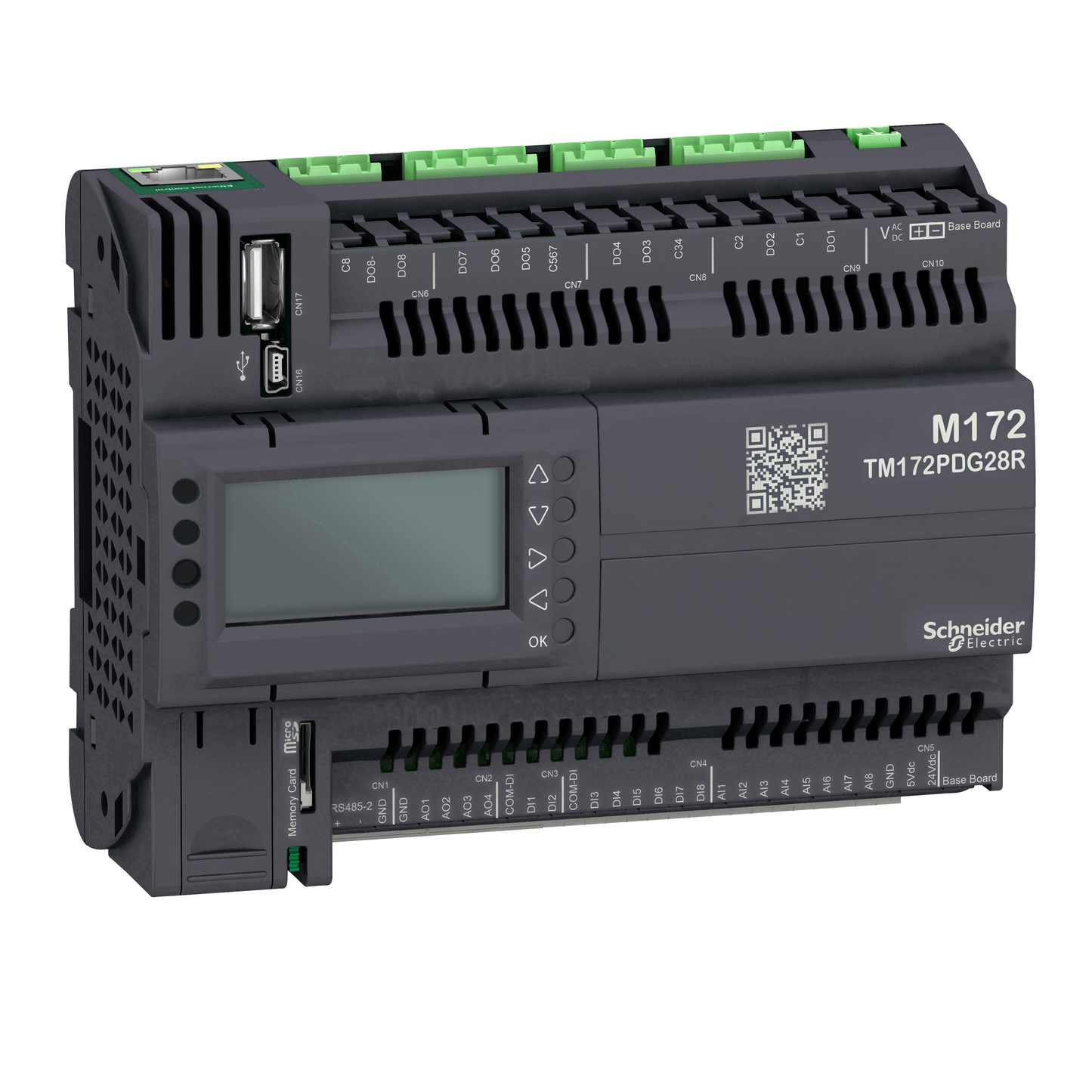 Schneider Electric-TM172PDG28R-Modicon M171 - M172 - contrôleur programmable - 28 entrées/sortie - affich.