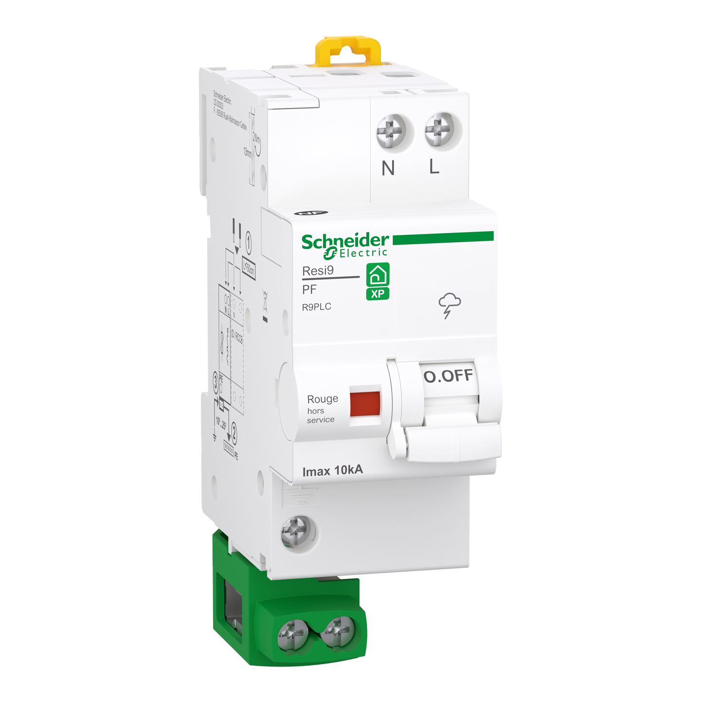 Schneider Electric-R9PLC-Resi9 - parafoudre combi - 10kA - 1P+N avec accessoires