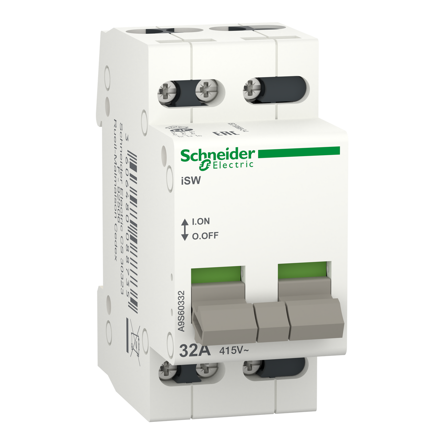 Schneider Electric-A9S60332-Acti9, iSW interrupteur de commande 3P 32A 415VCA