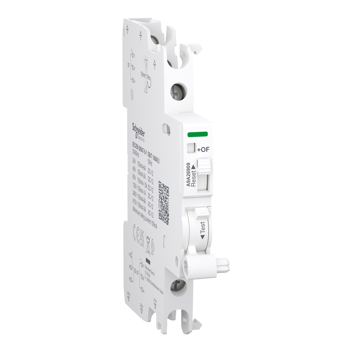 Schneider Electric-A9A26909-Acti9 Double Contact Auxiliaire 1OF et 1OF/SD - Courant 100mA à 6A ca/dc