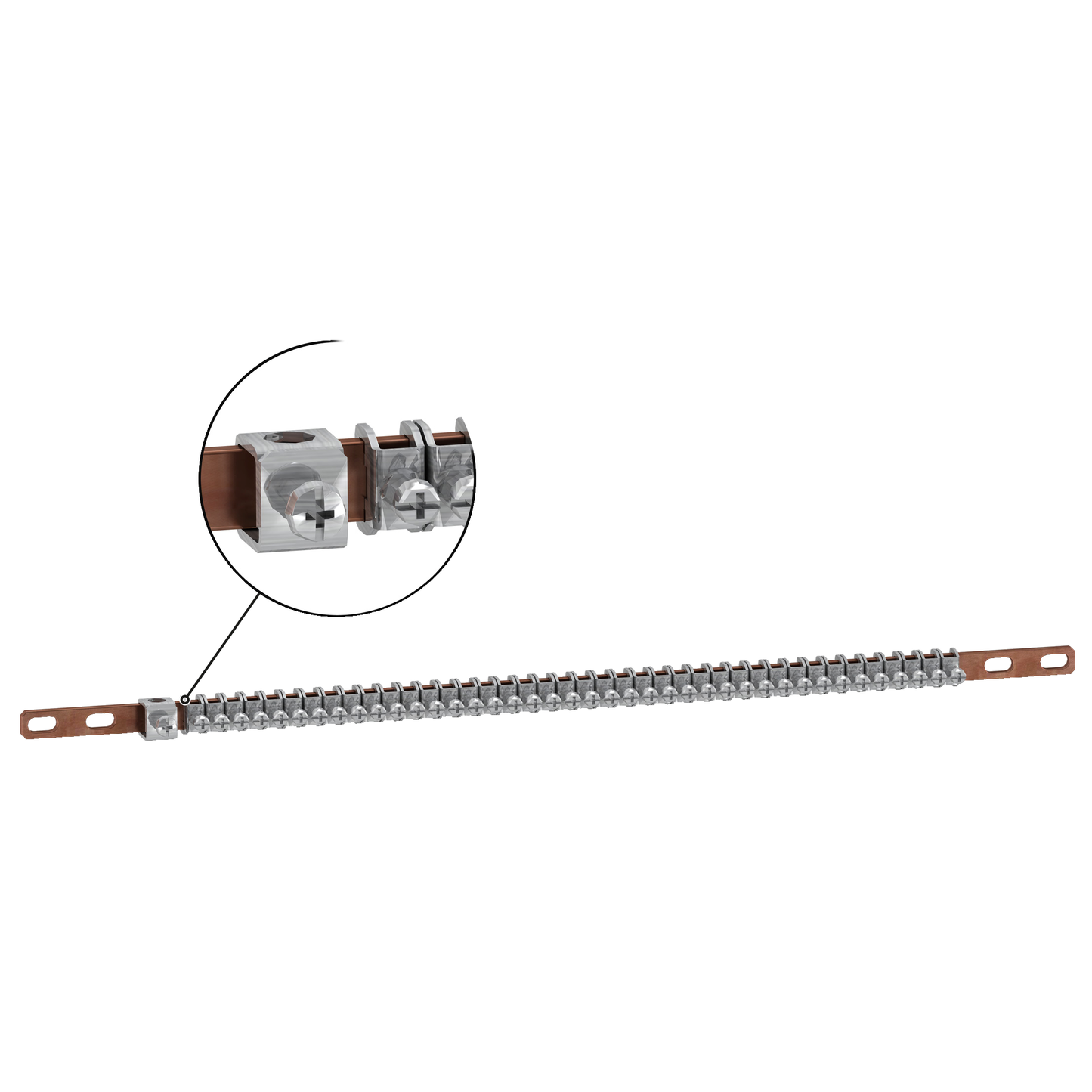 Schneider Electric-LVS04202-Linergy TB - Collecteurs de terre à cavaliers - 20 étriers - L= 200mm - lot de 2