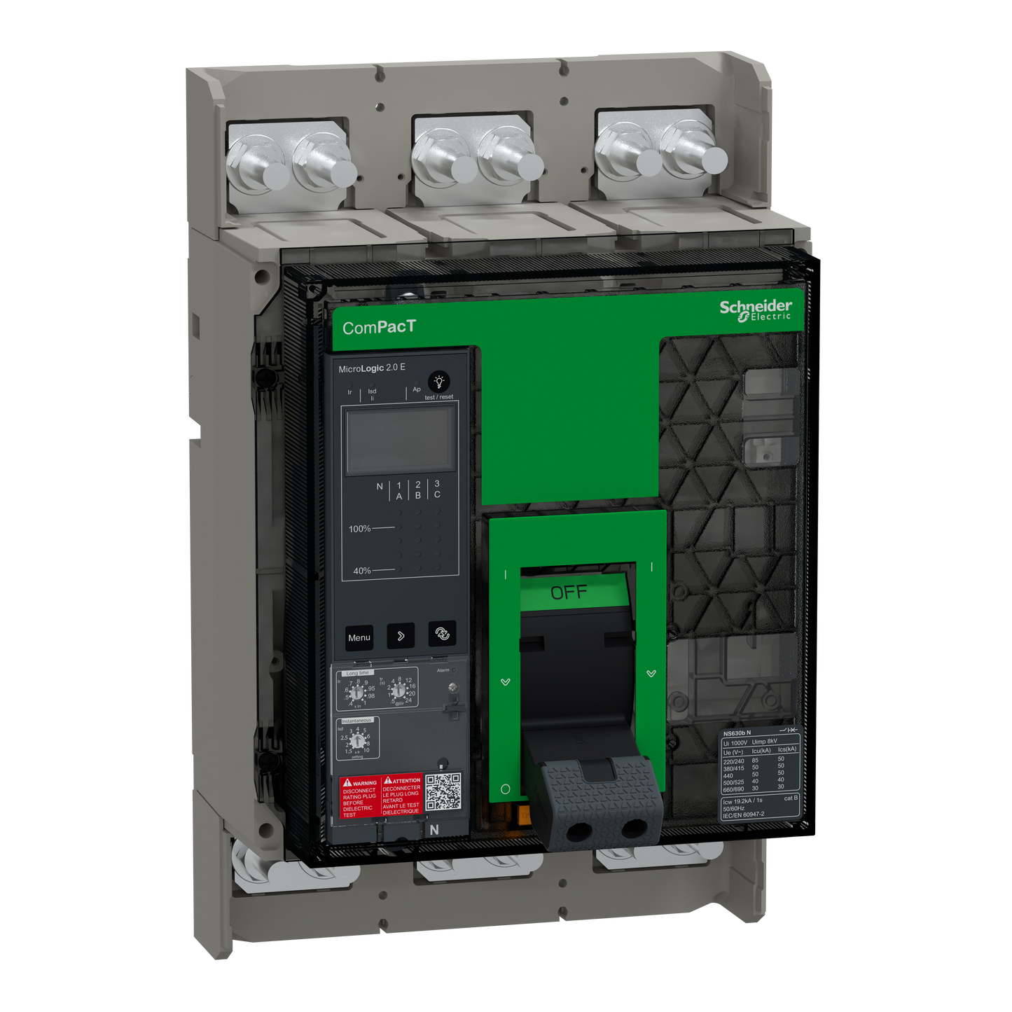Schneider Electric-C063N32EFM-ComPacT NS630N - disjoncteur - MicroLogic 2.E 630A - 3P - 50kA - fixe - manuel