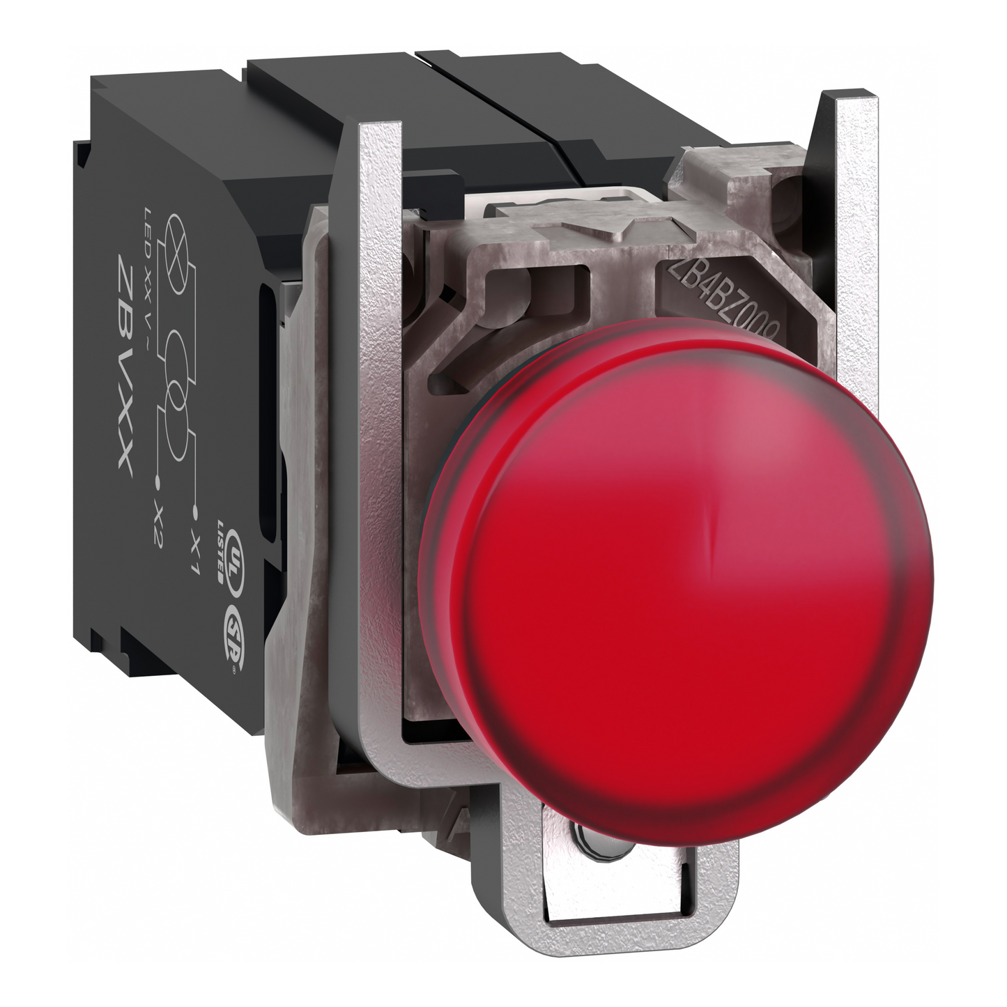 Schneider Electric-XB4BV5B4-Harmony XB4 - voyant lumineux DEL - Ø22 - rouge - alim transfo 400V - vis étrier