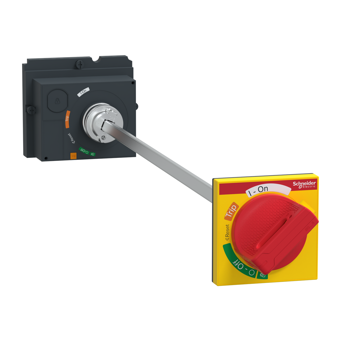 Schneider Electric-LV429340T-ComPacT NSX - Cde rotative prolongée - poignée rouge plastron jaune pour NSX250