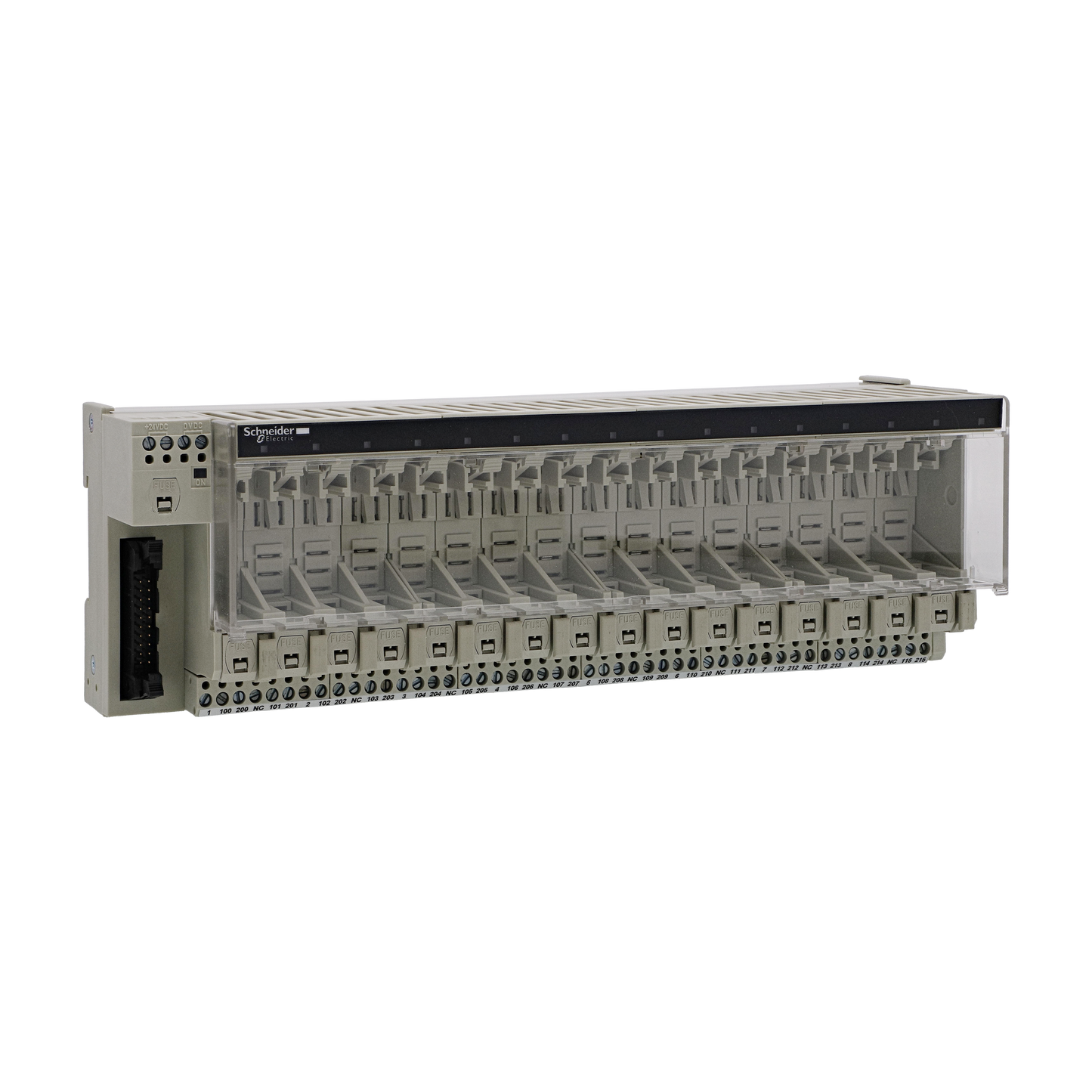 Schneider Electric-ABE7P16T318-Telefast ABE7 - embase pour relais embroch. - 16 voies - fusible - relais 12,5mm