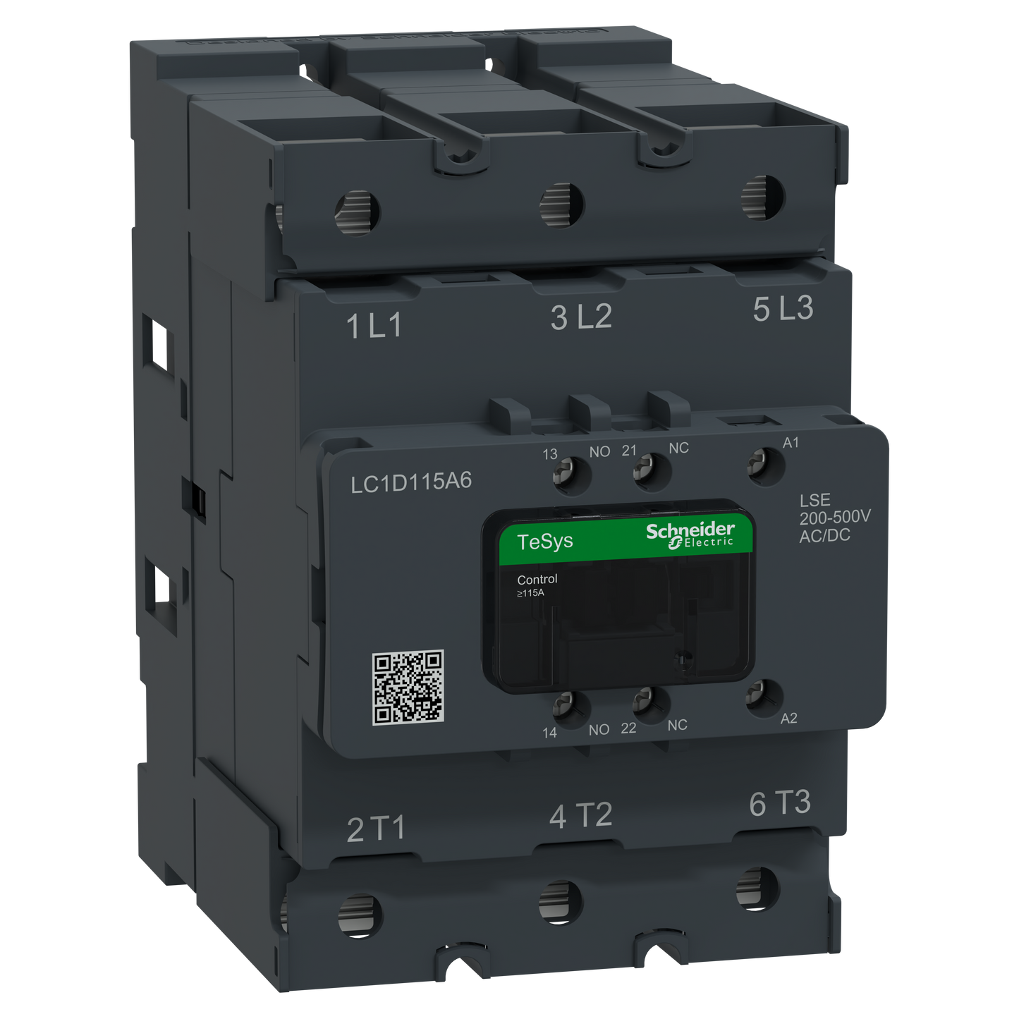Schneider Electric-LC1D115A6LSE-TeSys Deca Advanced - CTR Deca Cosse 115A 3P 200-500V ACDC