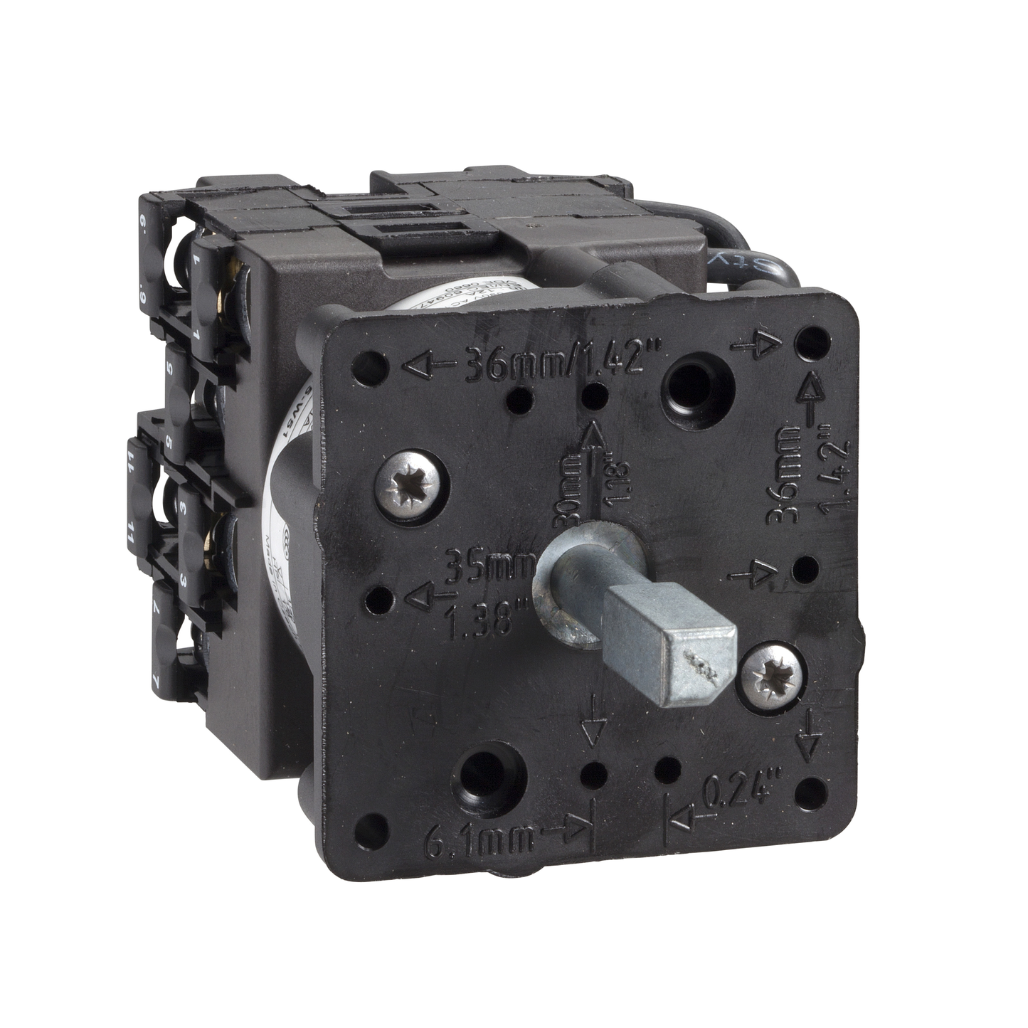 Schneider Electric-K1D009BL-Harmony K - corps pour sél. de codage BCD - 1 pôle - 30° - 12A - fix. par vis