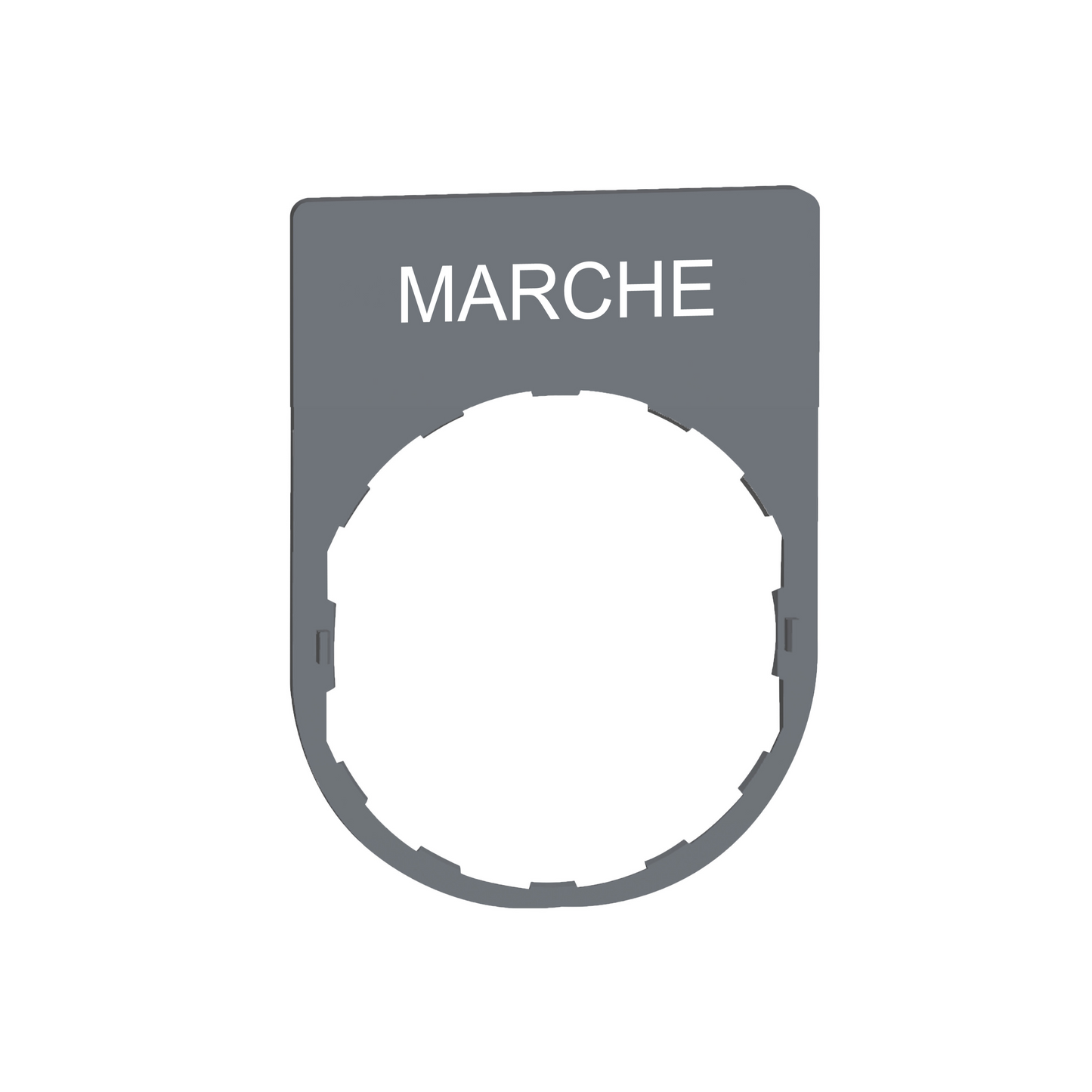Schneider Electric-ZBYP2103C0-Harmony - étiquette plate - 30x40 - plastique gris - texte MARCHE blanc
