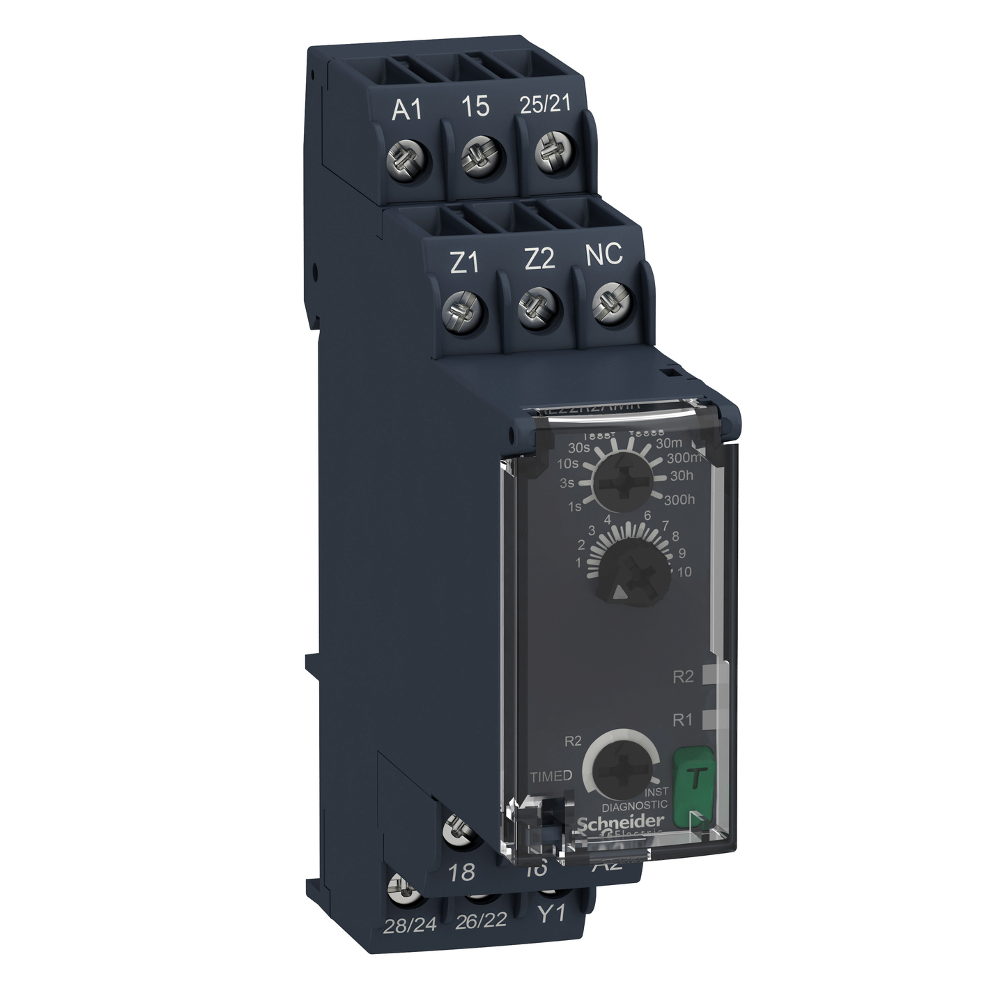 Schneider Electric-RE22R2AMR-Harmony Time RE22 - relais tempo - 2OF - A Aw - 1s à 300h - 24V à 240VACDC