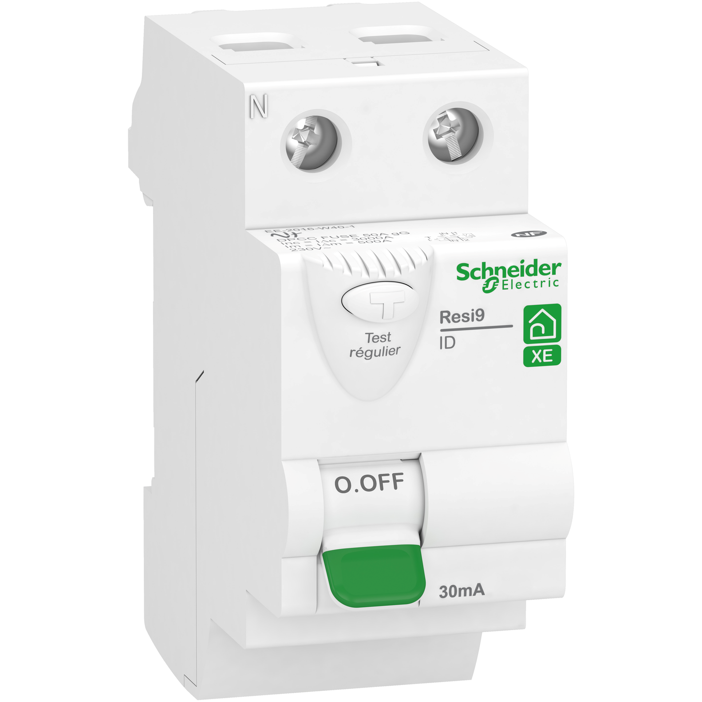 Schneider Electric-R9ERC225-Resi9 XE - interrupteur différentiel - 2P - 25A - 30mA - Type AC - embrochable