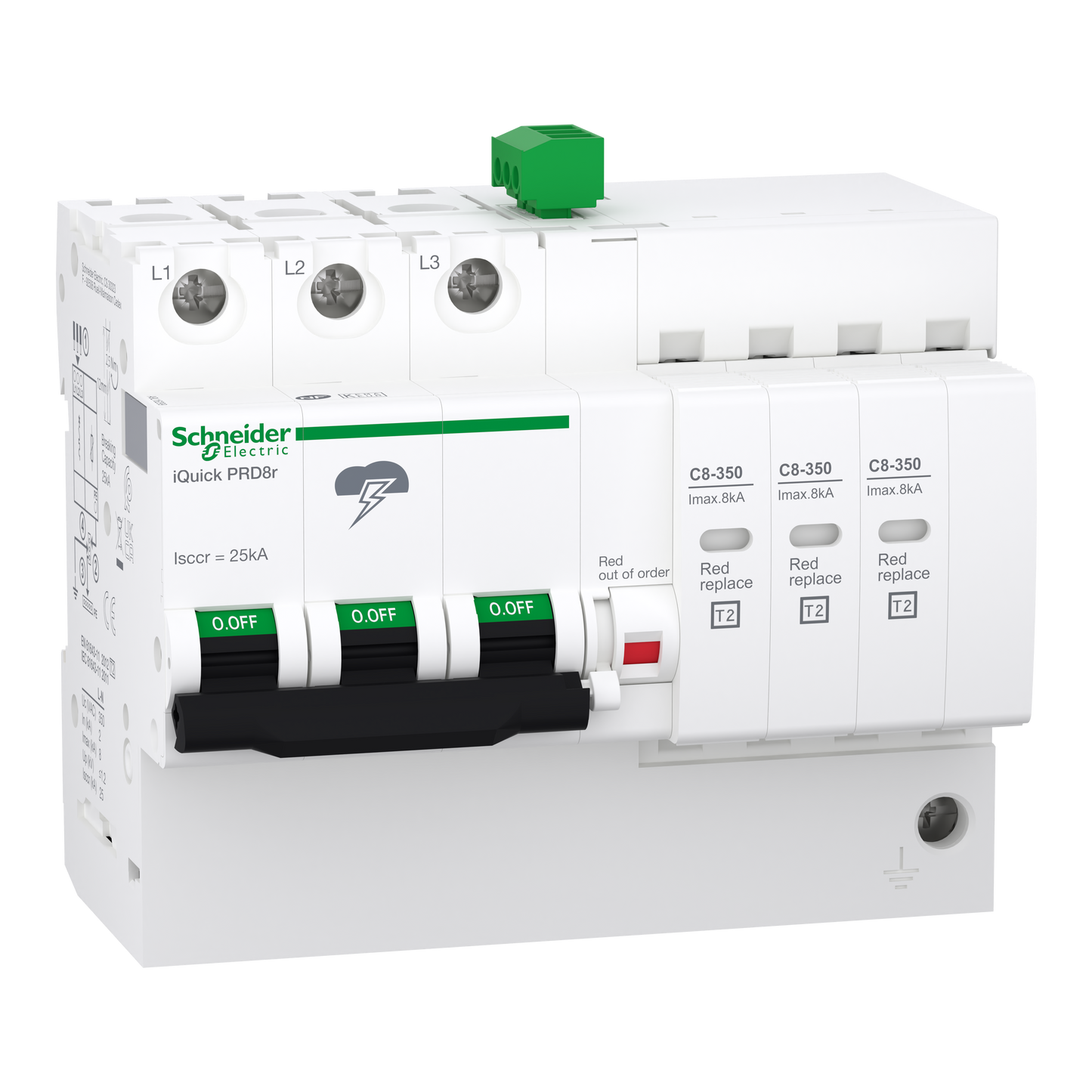 Schneider Electric-A9L16299-Acti9 - ParafoudreiQuick PRD8r - 3P avec report de signalisation