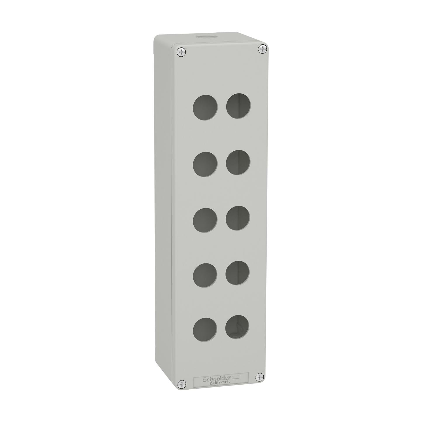 Schneider Electric-XAPD5510-Boite métal vide grise - M32 x1 - 10 trous 22 mm - 85x310x77 mm