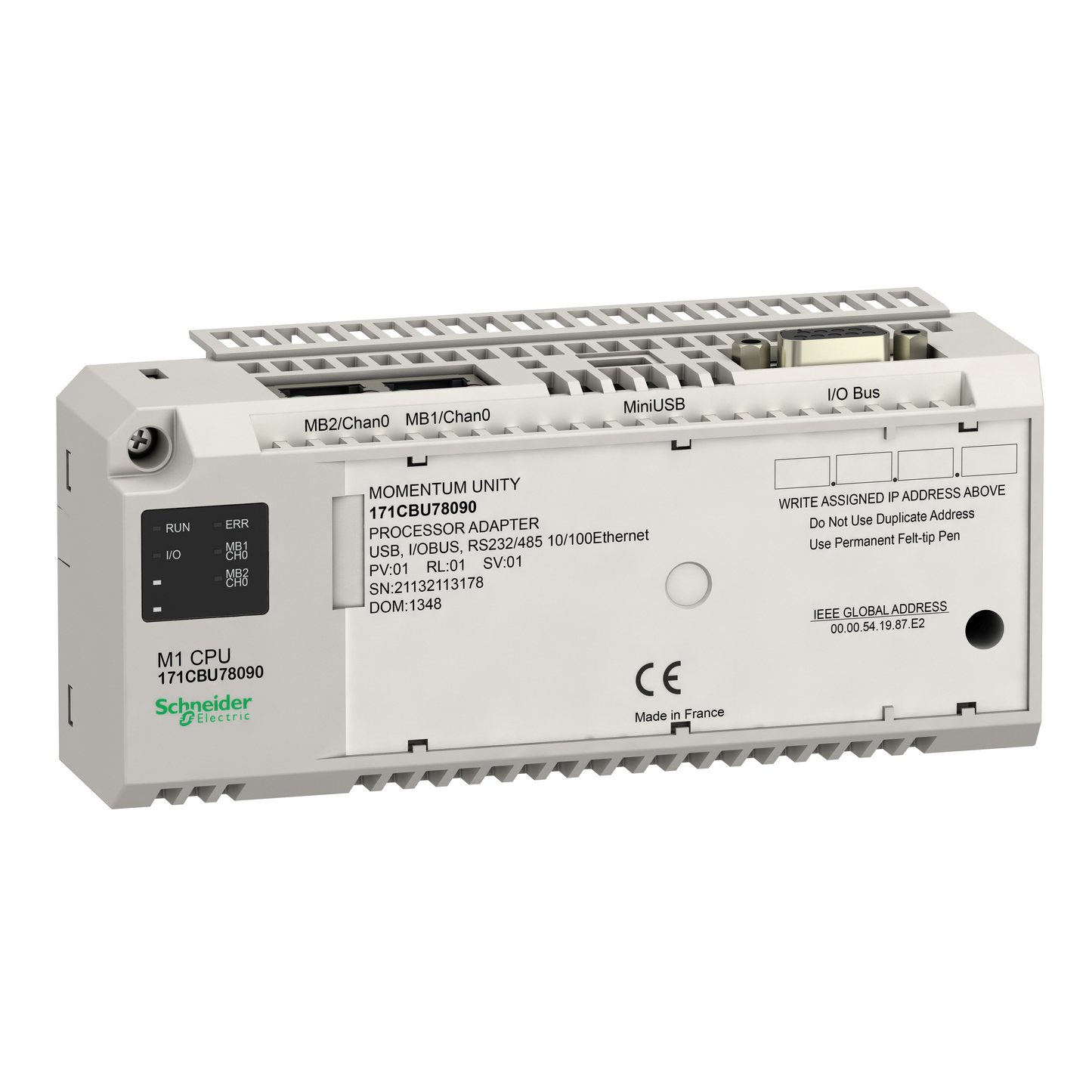 Schneider Electric-171CBU78090-Momentum - Unity m1 cpu - rs232/485 rs485 usb iobus