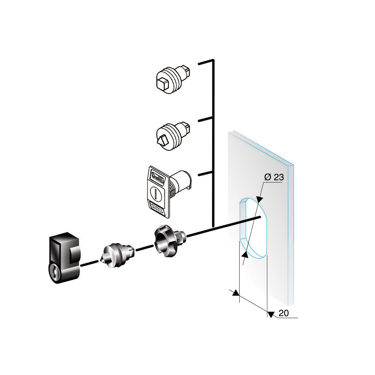 Schneider Electric-NSYTT6CRN-PanelSeT - Thalassa - insert triangle - 6mm - coffret mural