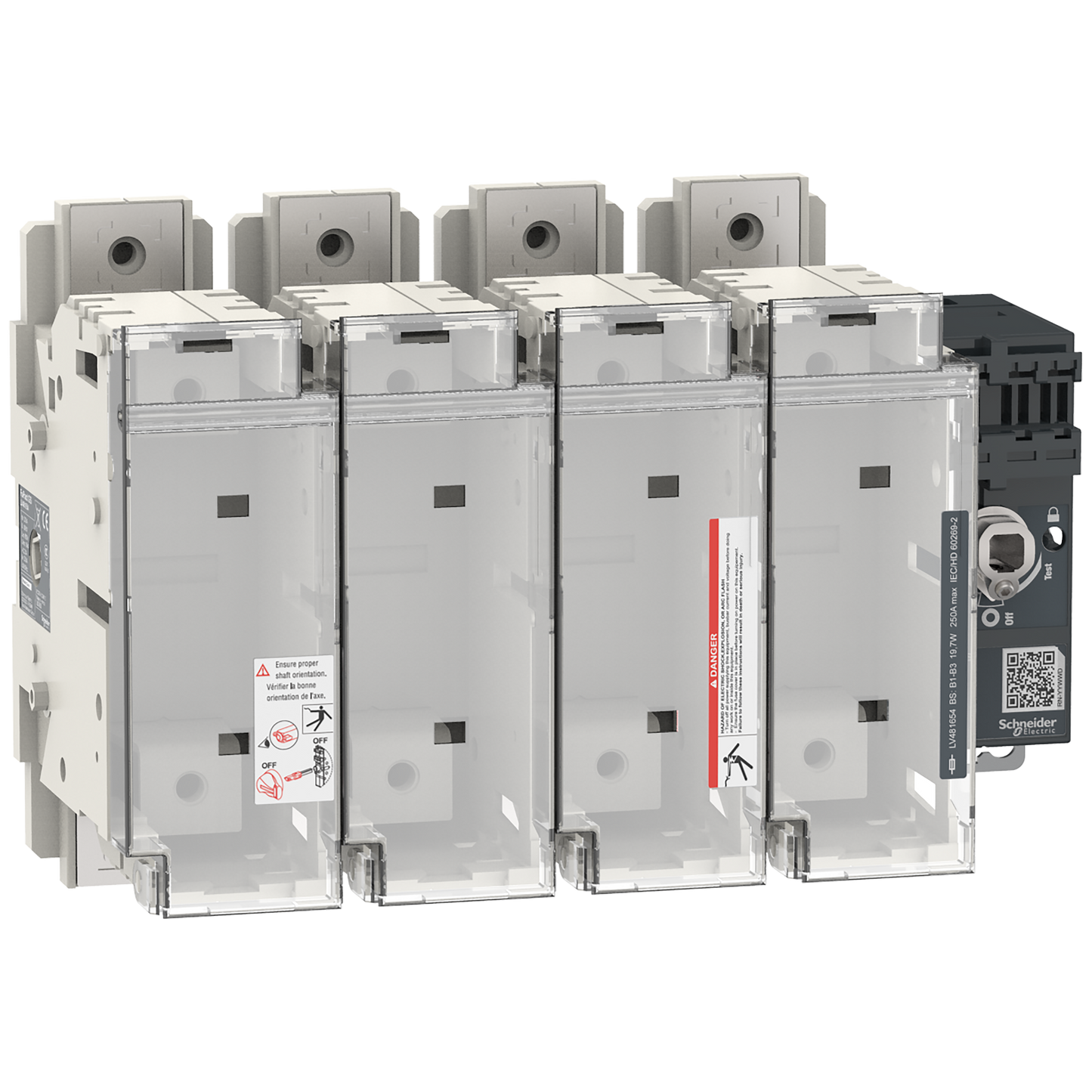 Schneider Electric-LV481654-FuPact GS - interrupteur sectionneur fusible - 250A - 4P - BS B1/3 - F&R CTRL