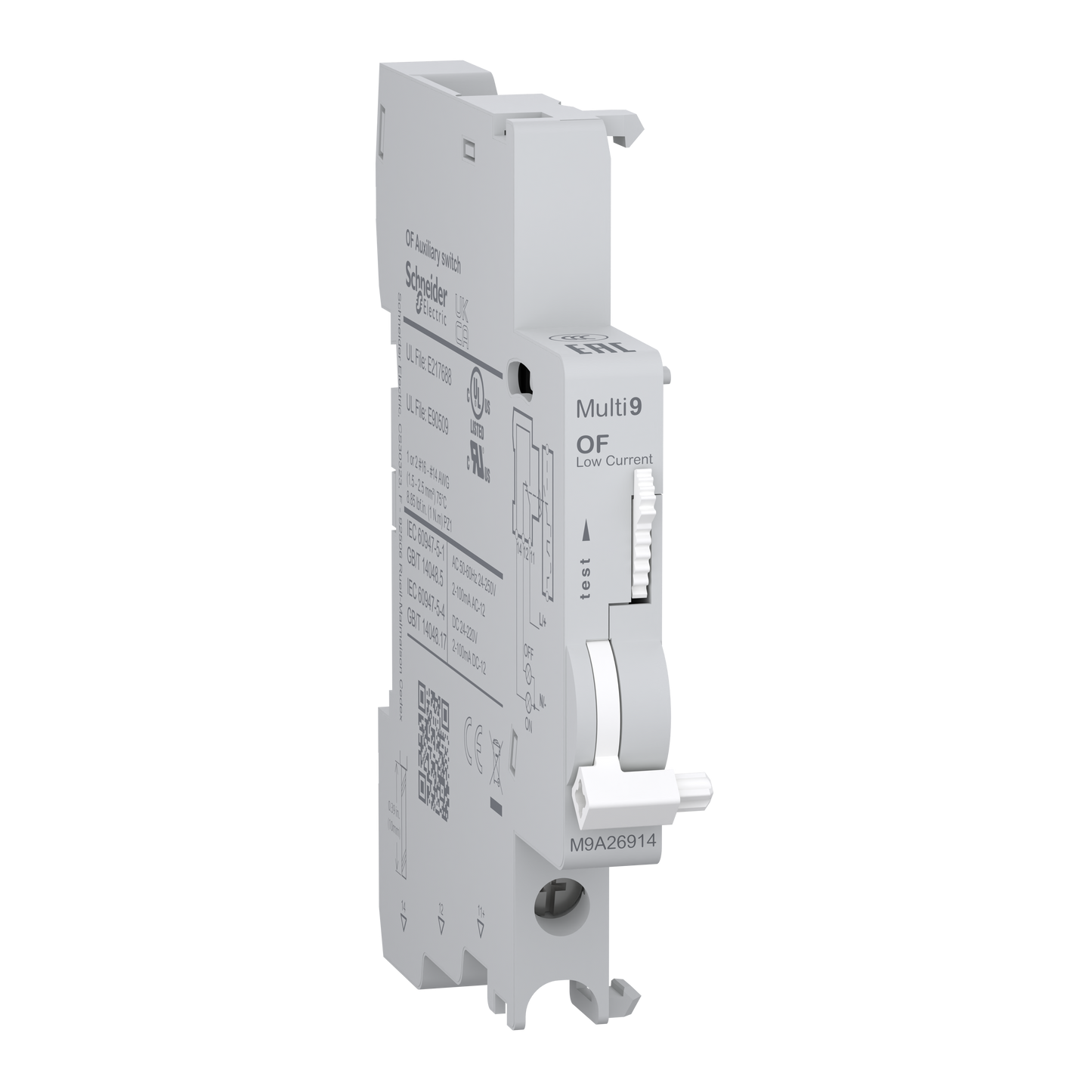 Schneider Electric-M9A26914-Multi9 contact Auxiliaire Bas Niveau 1OF 2mA à 100mA, AC-DC