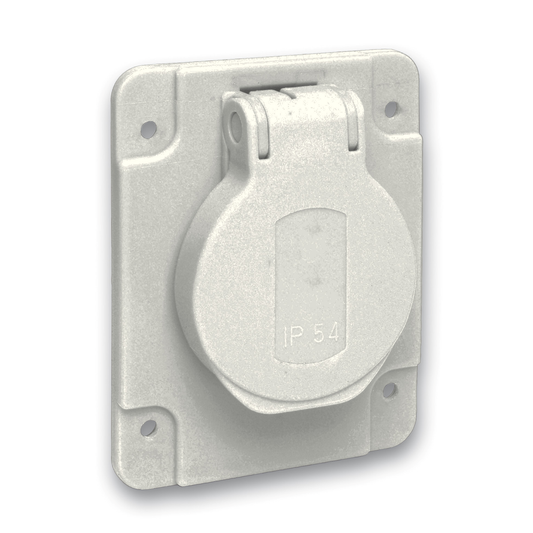 Schneider Electric-PKN61G-Mureva - socle de prise NF 65x85mm - 2P+T 10-16 A - IP54 - connex. arr. - gris