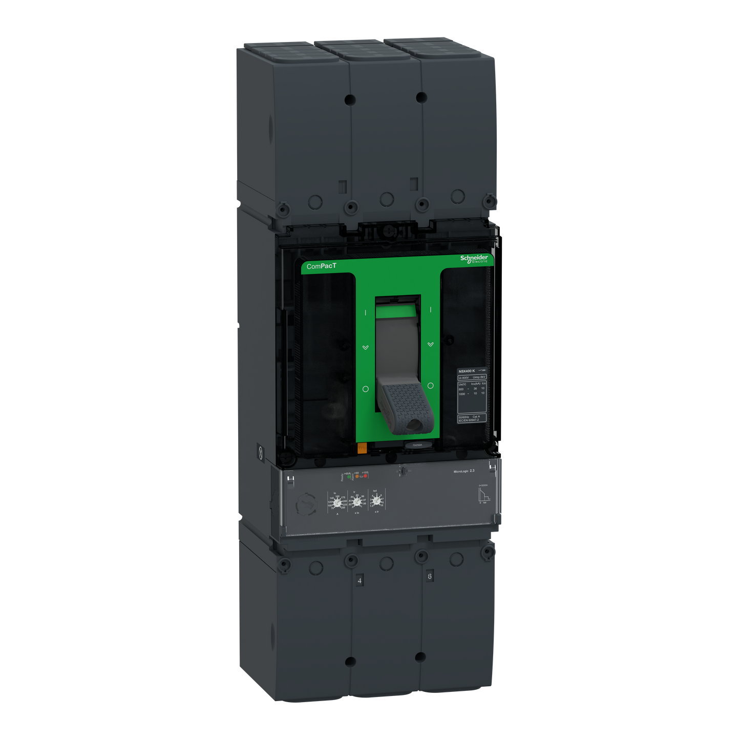 Schneider Electric-C40K32D400-ComPacT NSX400K - Disjoncteur - MicroLogic 2.3 400A - 3P3D - 10kA - montage fixe