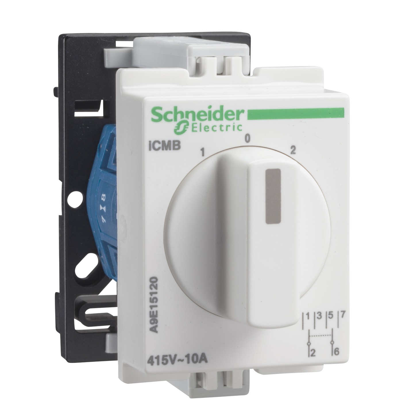 Schneider Electric-A9E15120-Acti9, iCMB commutateur rotatif bipolaire avec rappel à zéro 10A 2P 415VCA