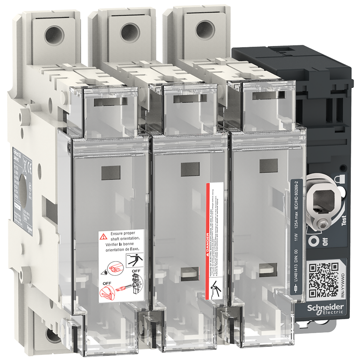 Schneider Electric-LV481413-FuPact GS - interrupteur sectionneur fusible - 125A - 3P - DIN 00/000 - F&R CTRL