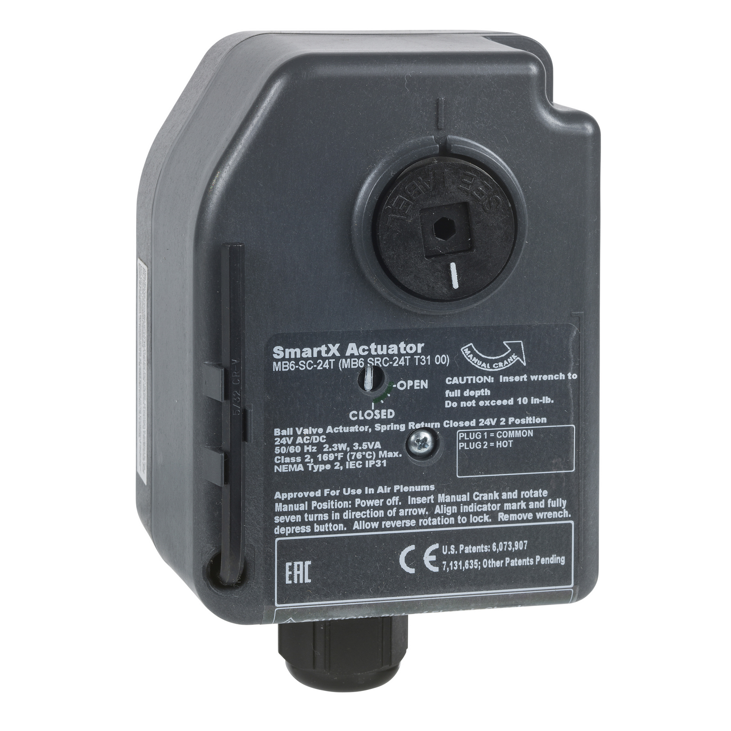 Schneider Electric-MB6-SO-24T-Moteur TOR avec ressort de rappel NO pour vanne à boisseau sphérique VB