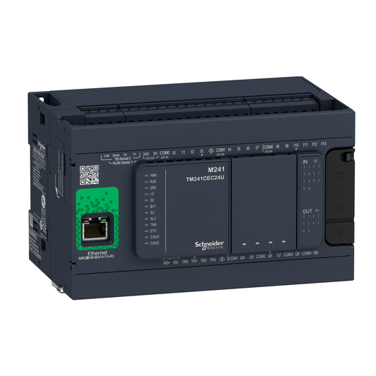 Schneider Electric-TM241CE24R-Modicon M241, contrôleur 24E/S PNP+relais, ports Ethernet+2 série, 100/240VCA