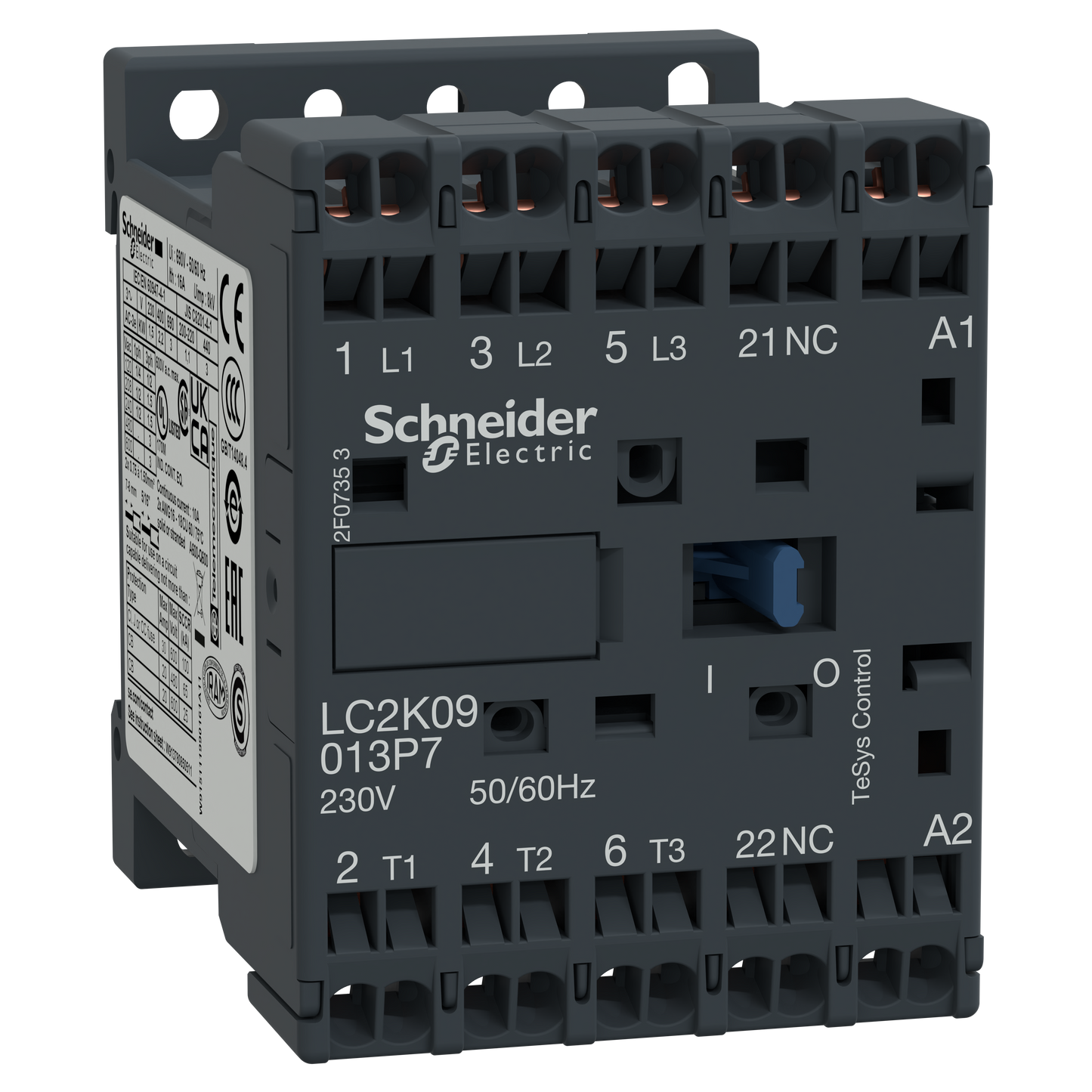 Schneider Electric-LC1K06103P72-TeSys LC1K - contacteur - 3P - AC-3 440V - 6A - bobine 230Vca