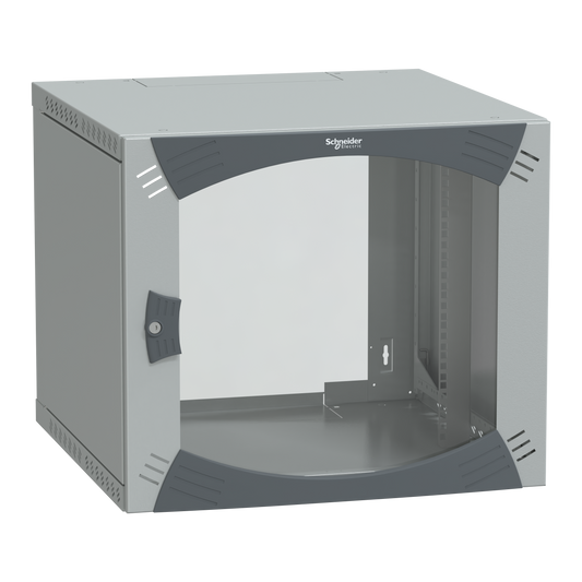Schneider Electric-NSYOPB9U6F-Actassi Coffret mural OPB 9U L600 P600 châssis fixe 19P - porte vitrée - R7035