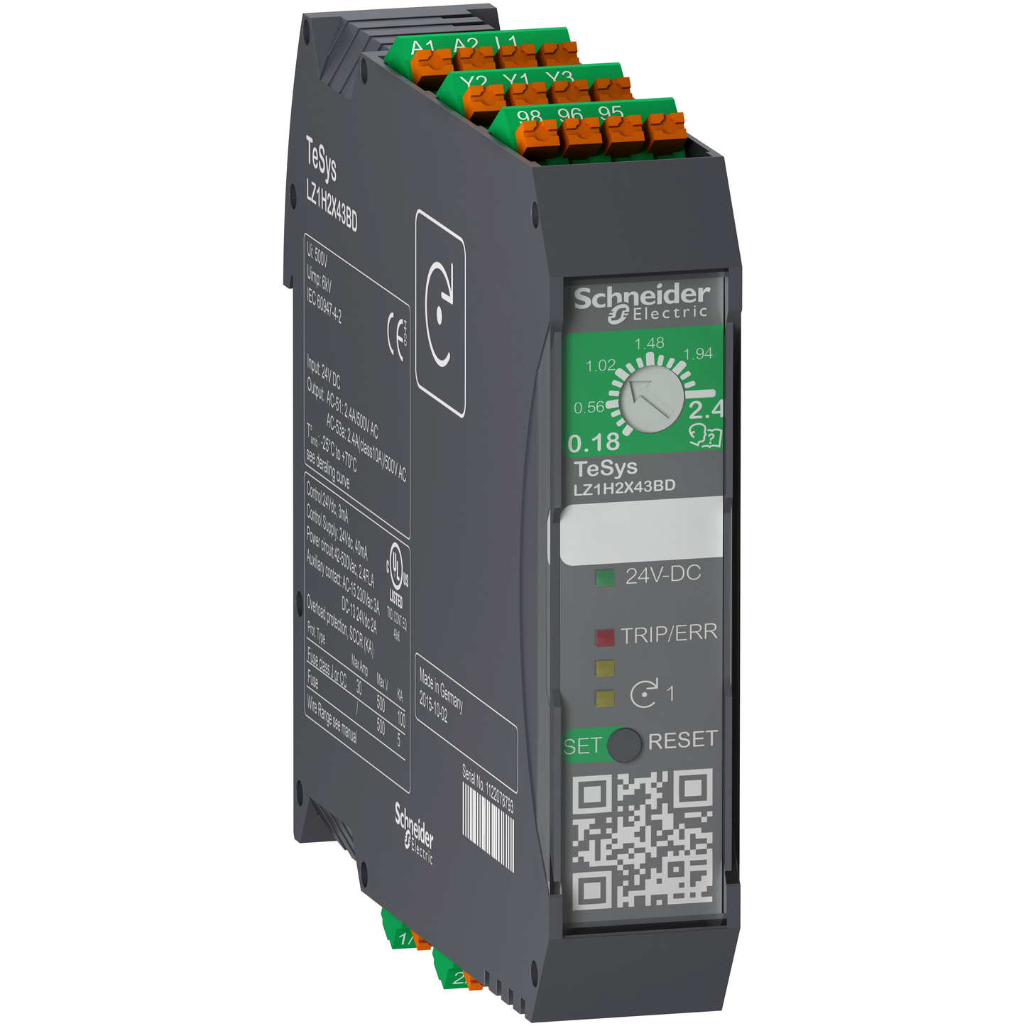 Schneider Electric-LZ1H2X43BD-TeSys H - démarreur hybride - 1 sens - 0,75kW 400V - cde 24Vcc - ressort