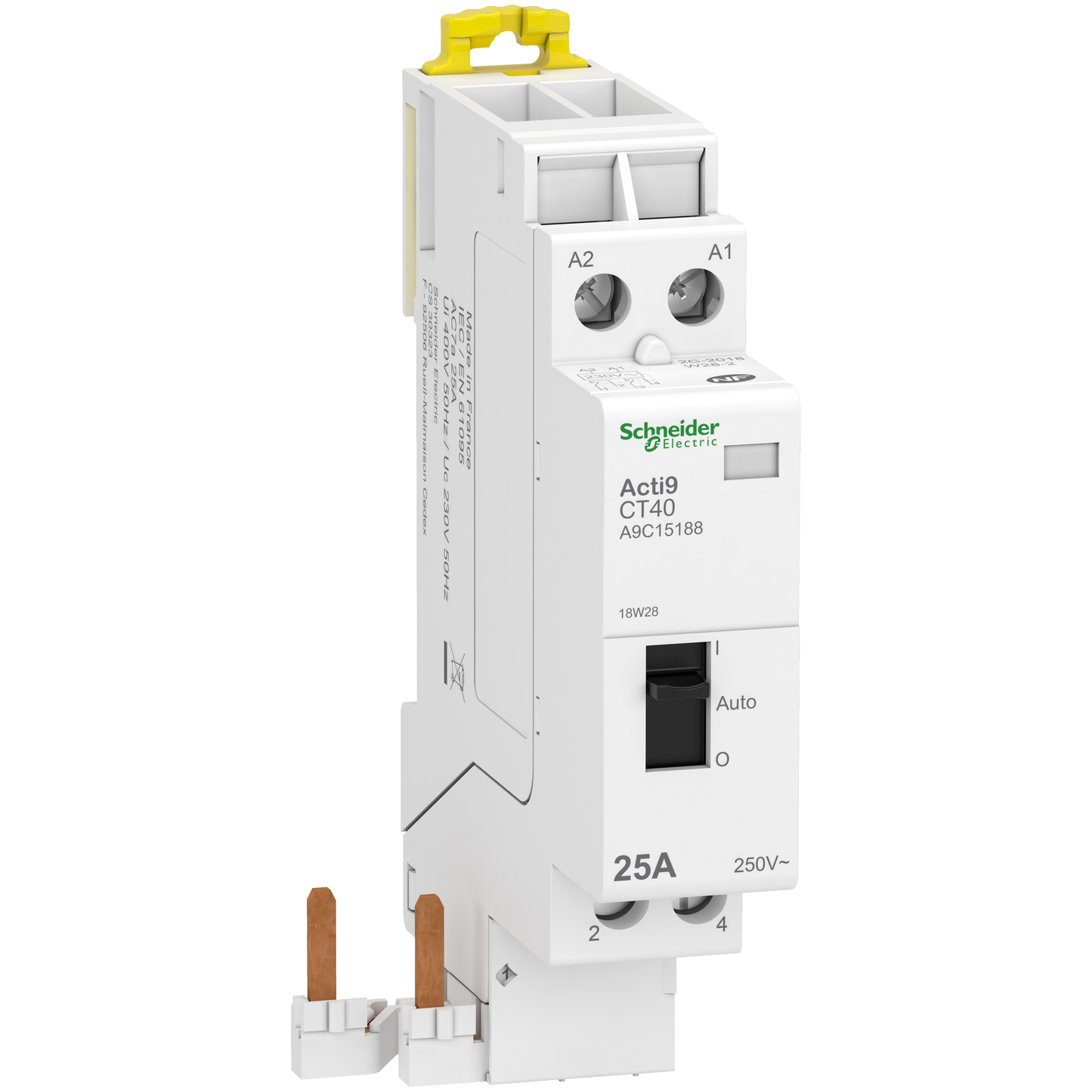Schneider Electric-A9C15188-Acti9 iDT40 CTHC - Cont. à raccord. rapide Heures Creuses - 25A 2P - 2O - 230Vca