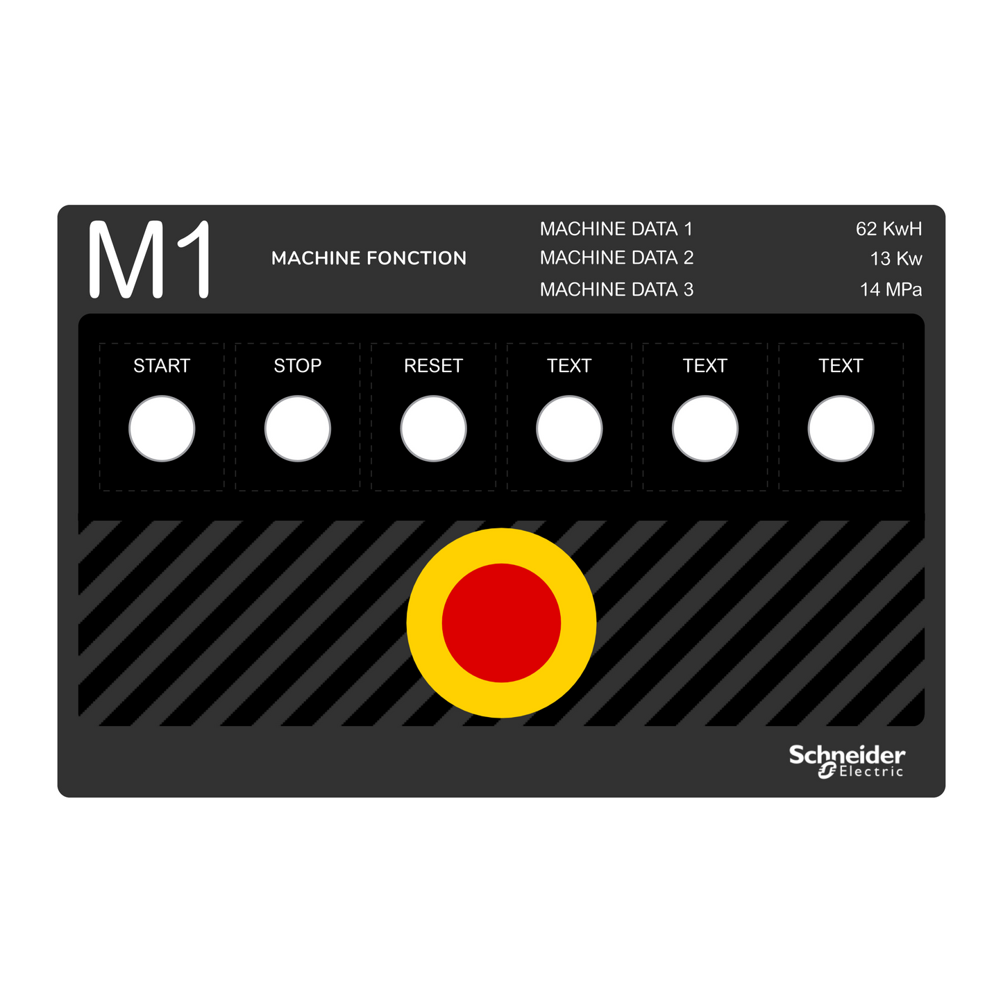 Schneider Electric-ZBYLECUST04-Harmony - plastron 300x200 - personnalisé via configurateur