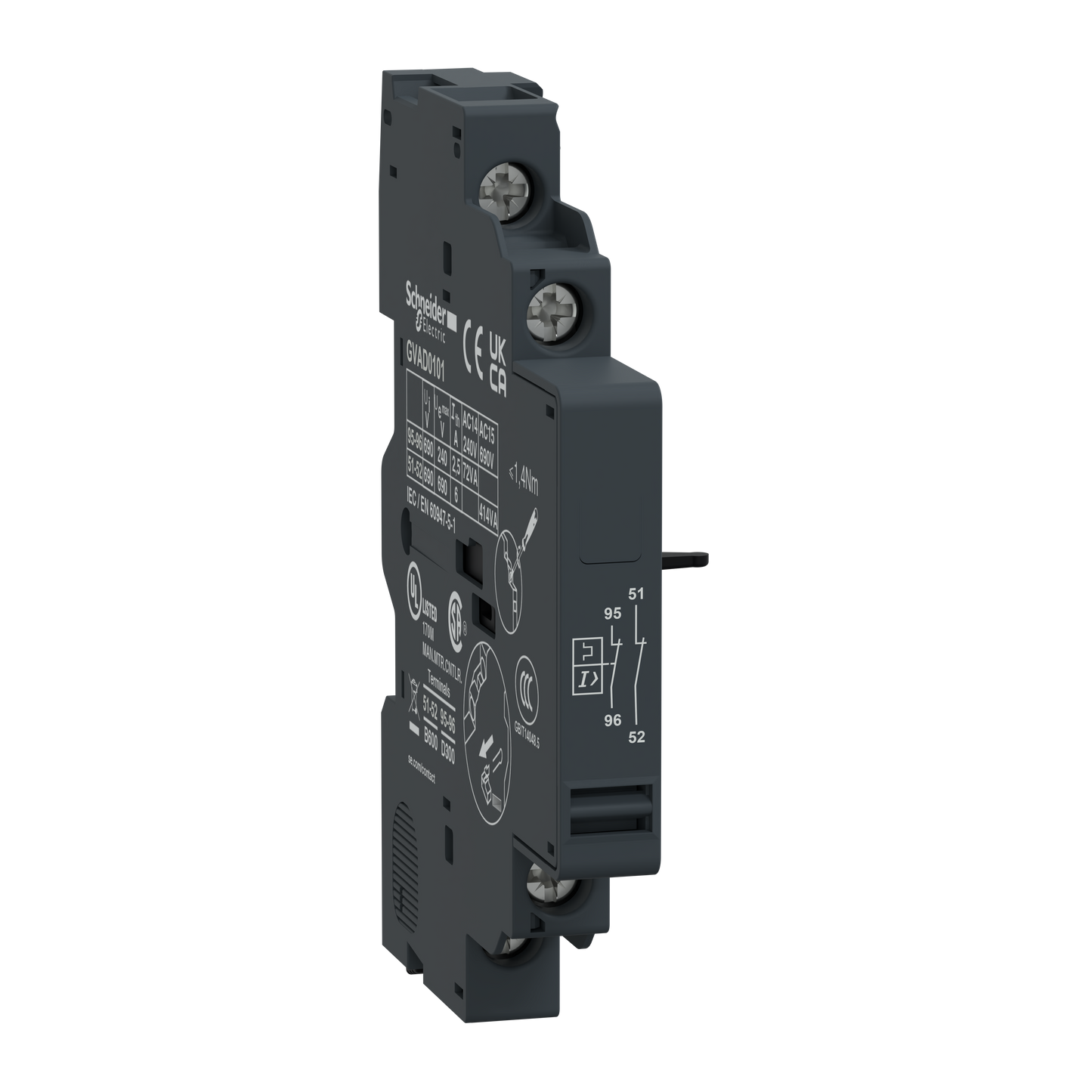 Schneider Electric-GVAD0101-TeSys GV - contact auxiliaire - 1O+1O (défaut)