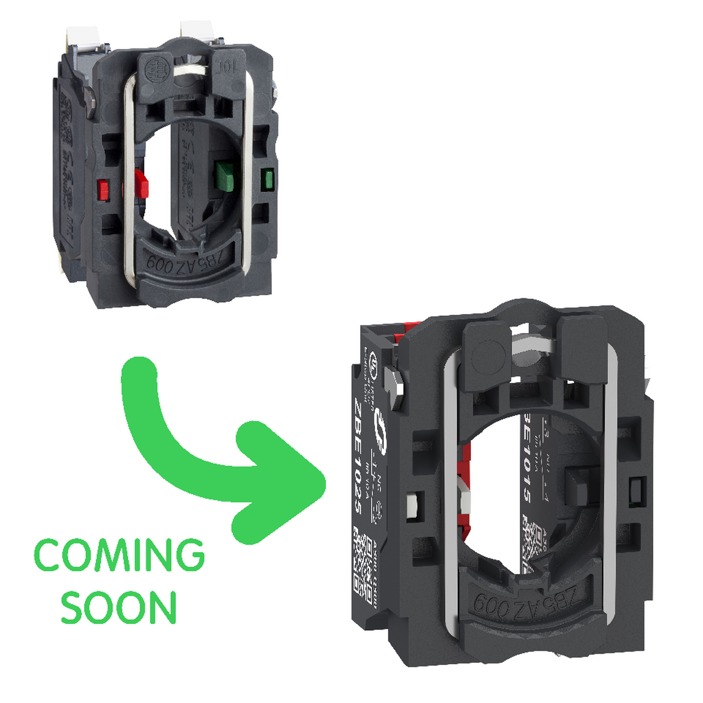 Schneider Electric-ZB5AZ1055-Harmony XB5 - corps de bouton - 1O+1F - raccordement bornes push in